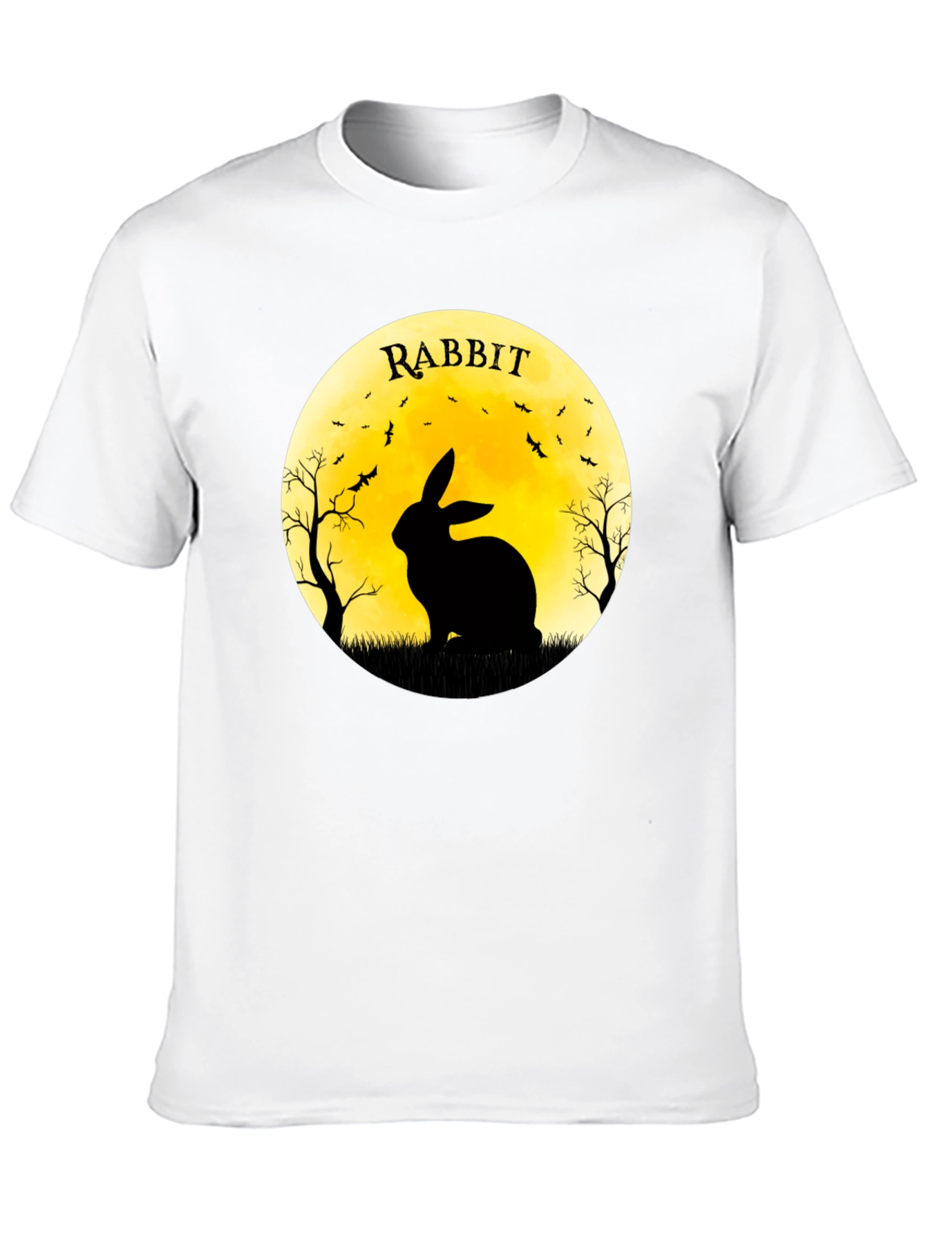 Rabbit Silhouette T-Shirt - Halloween Moon Design