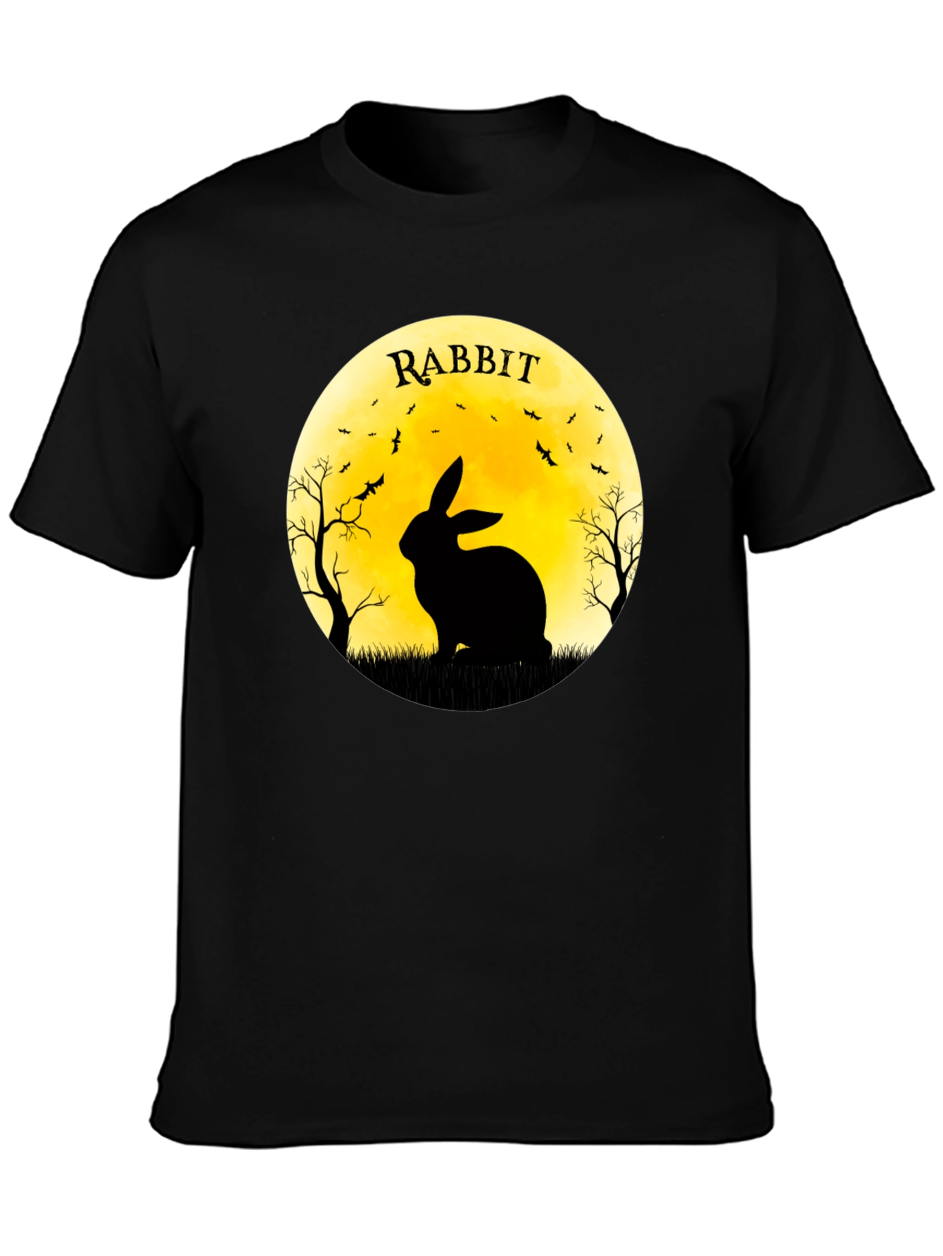 Rabbit Silhouette T-Shirt - Halloween Moon Design