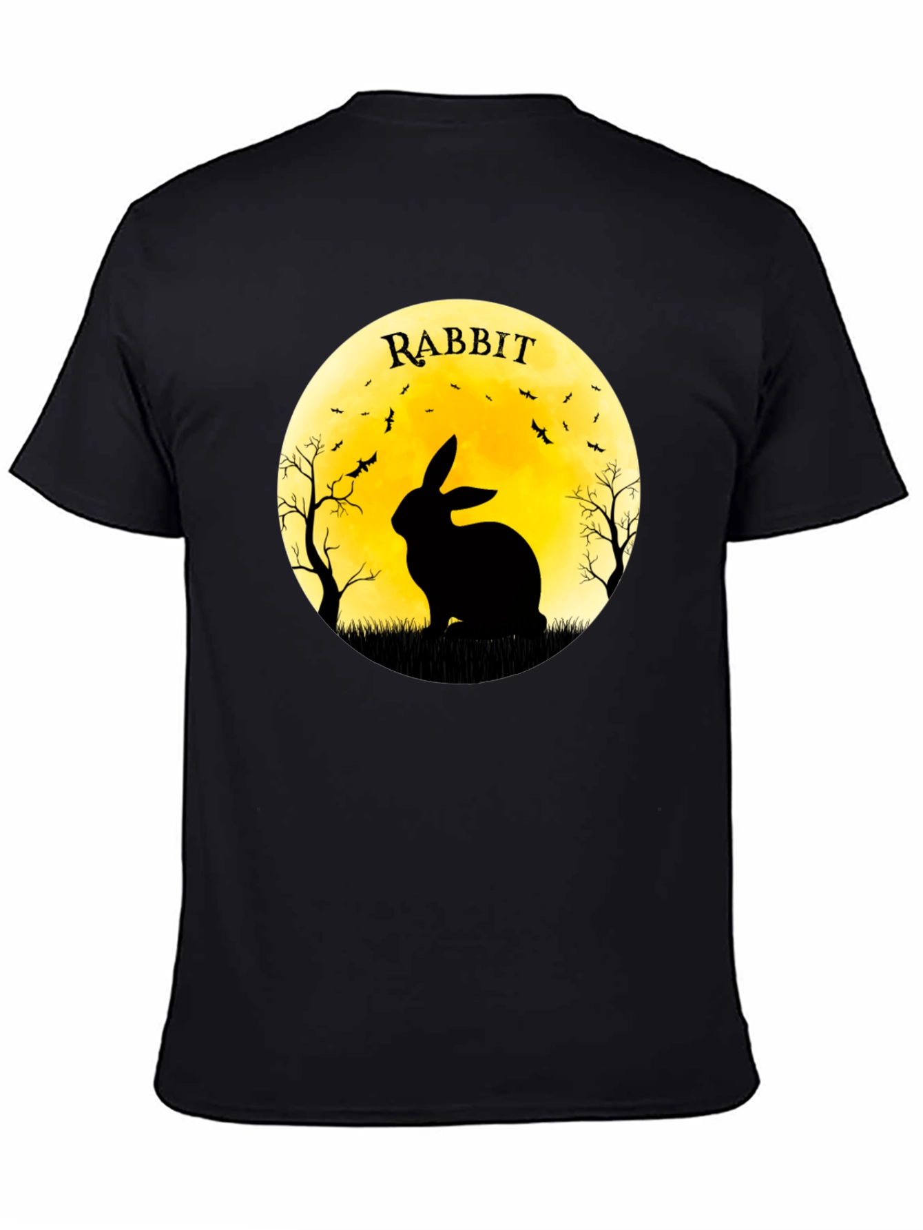 Rabbit Silhouette T-Shirt - Halloween Moon Design