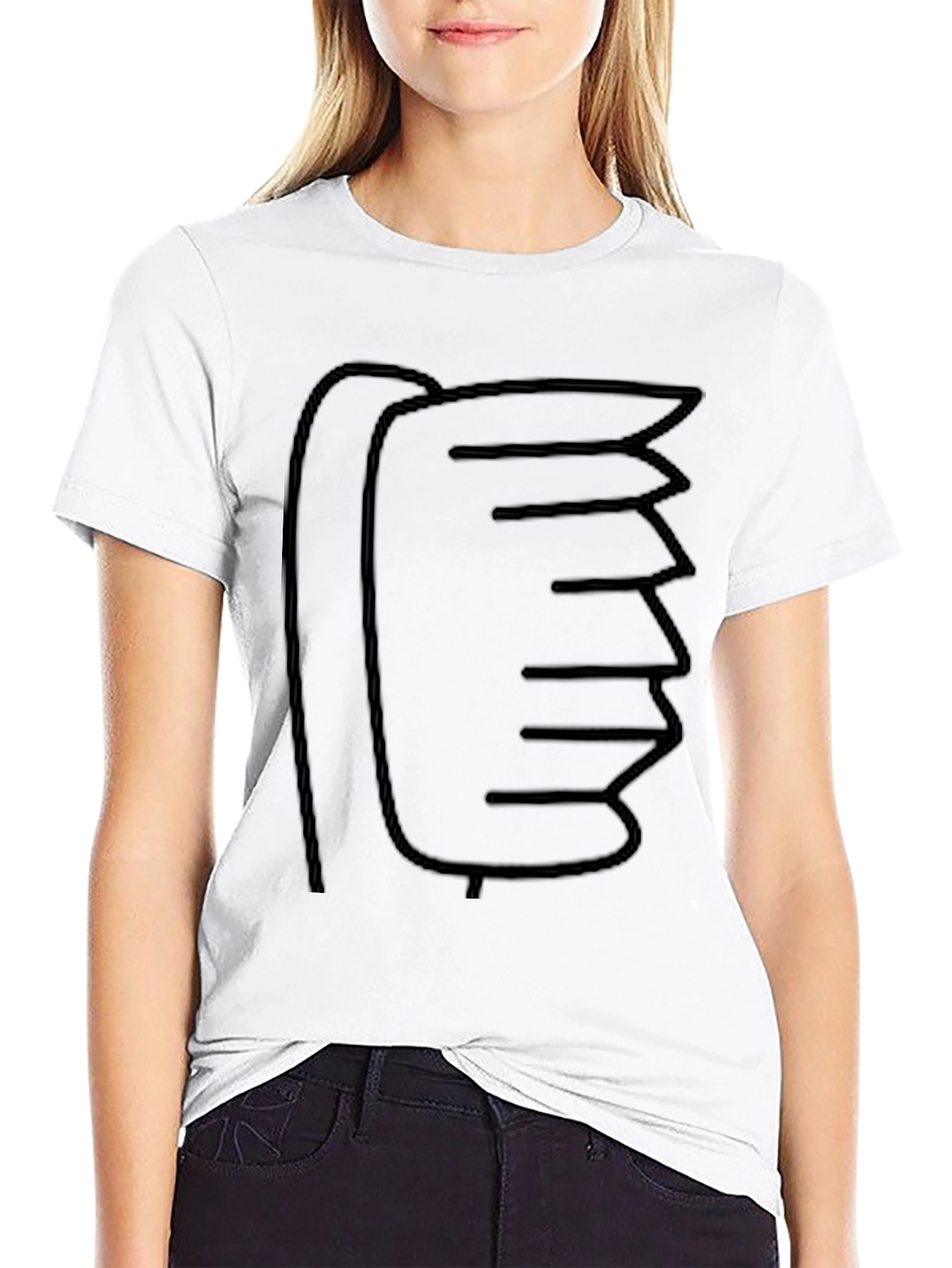 Abstract Black Comb Graphic T-Shirt