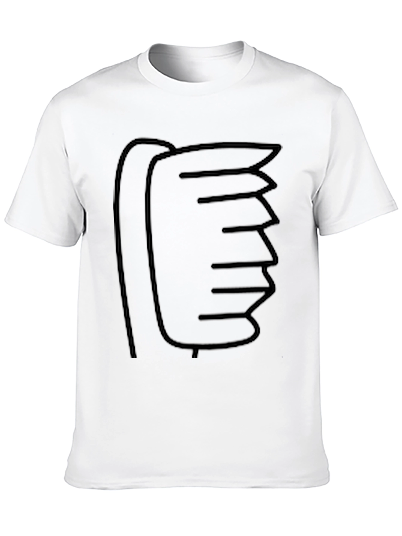 Abstract Black Comb Graphic T-Shirt
