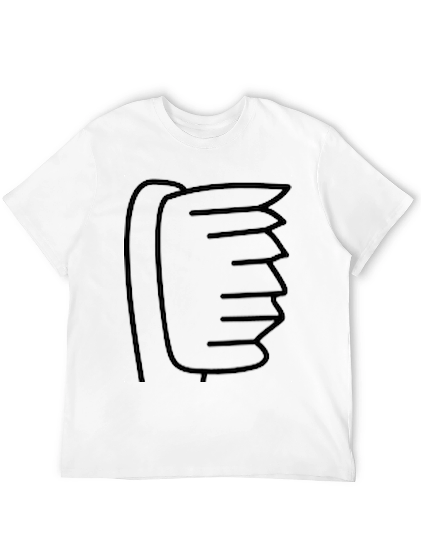 Abstract Black Comb Graphic T-Shirt
