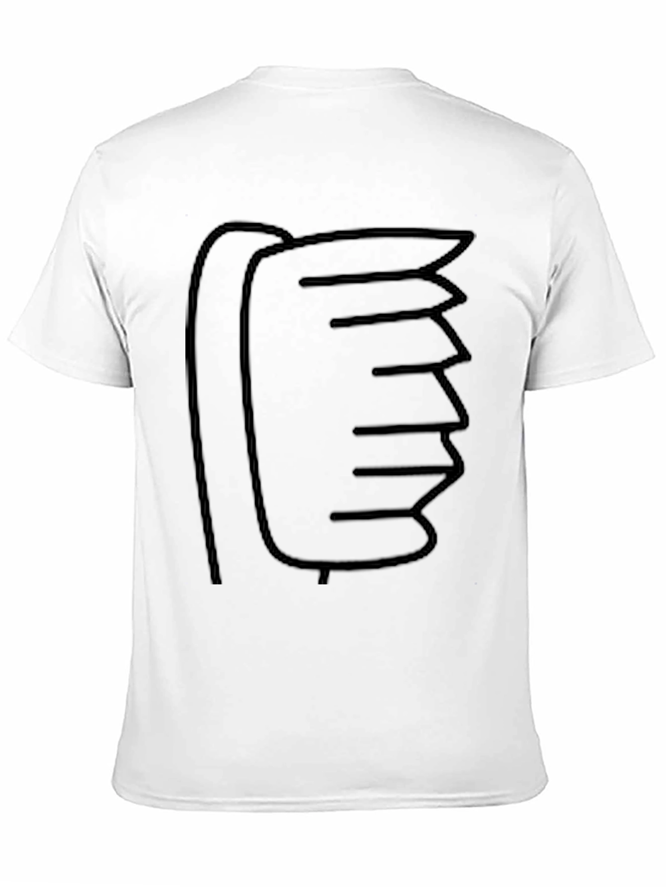 Abstract Black Comb Graphic T-Shirt