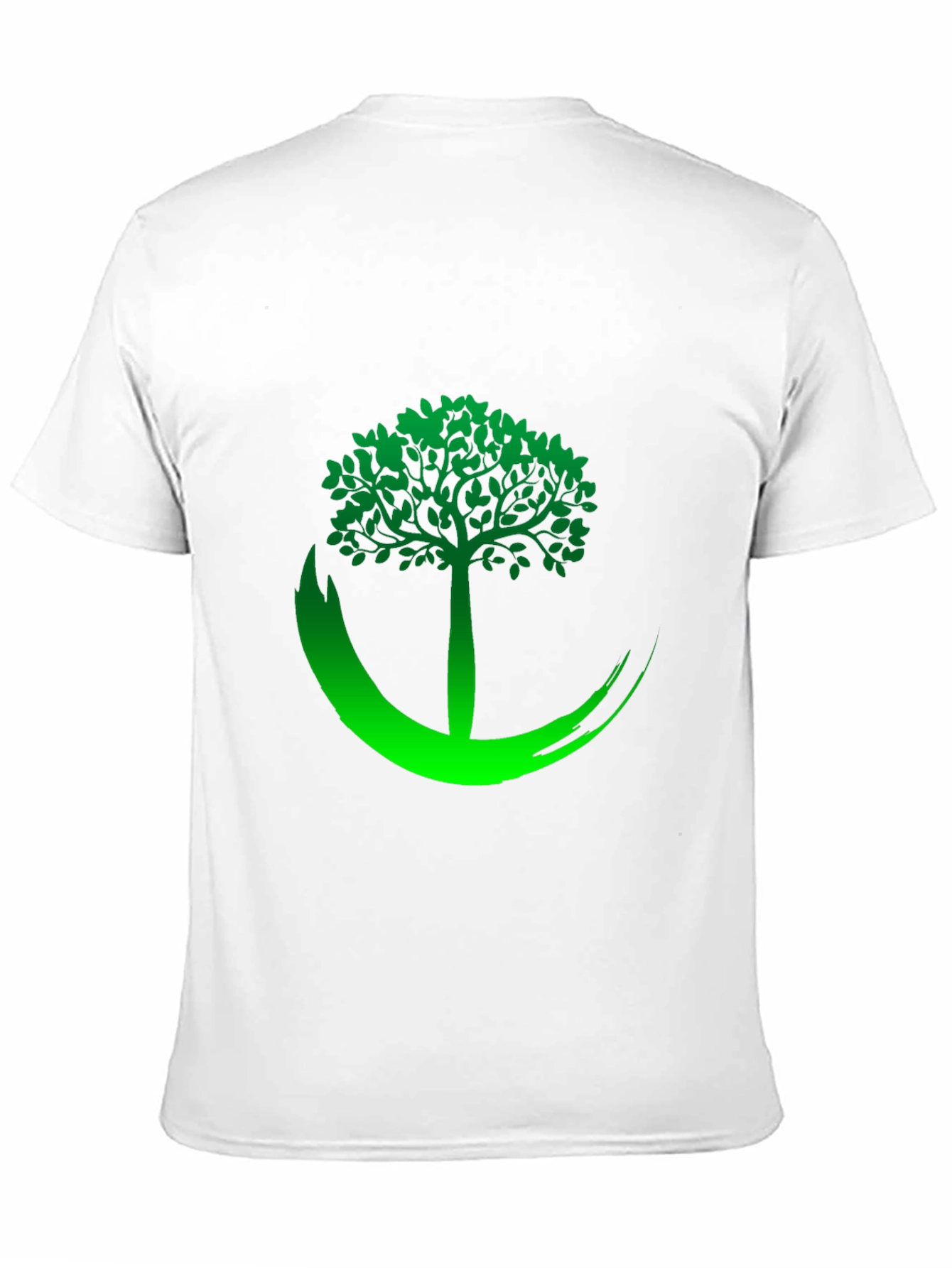 Black Tee with Green Tree Graphic