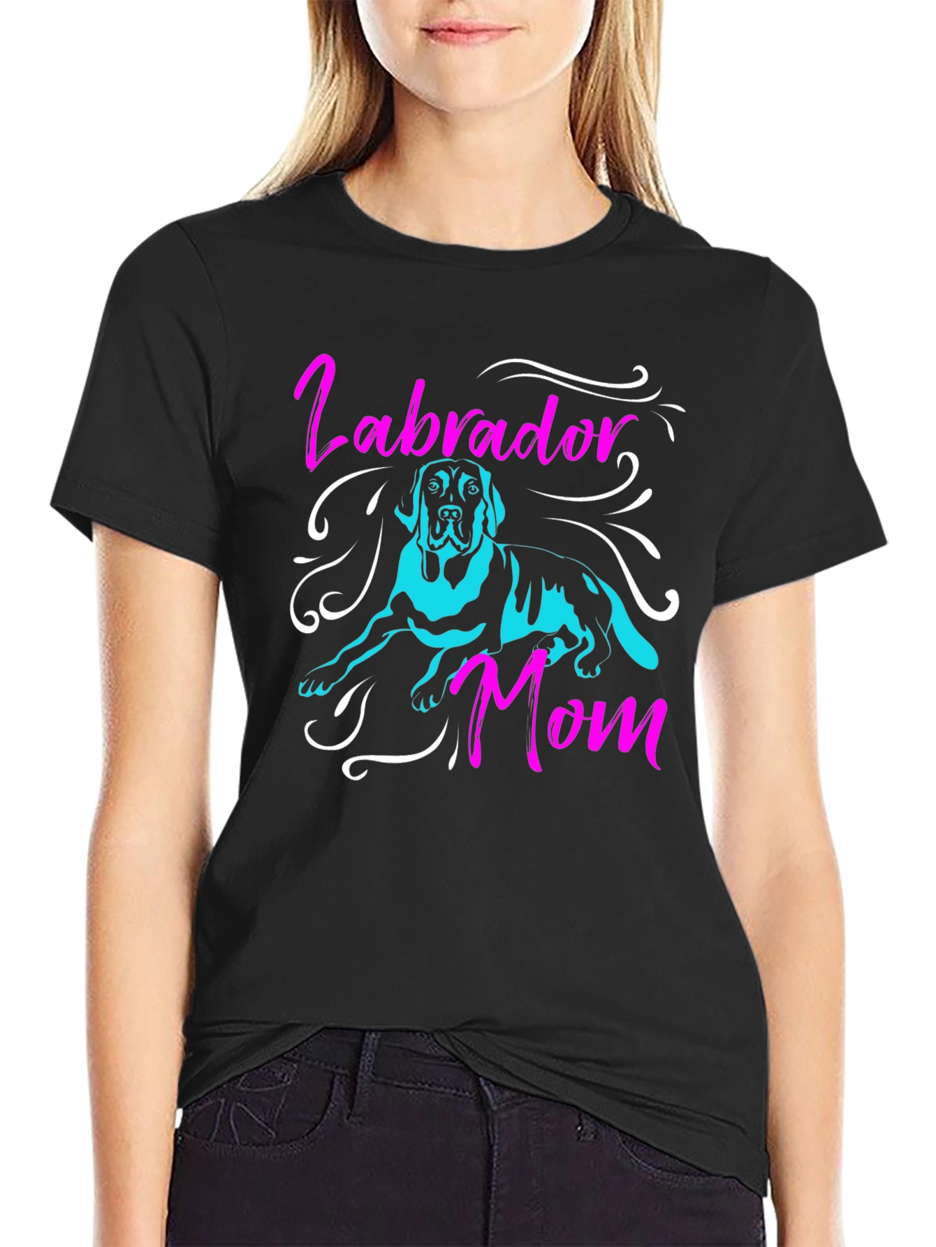 Labrador Mom Black T-Shirt