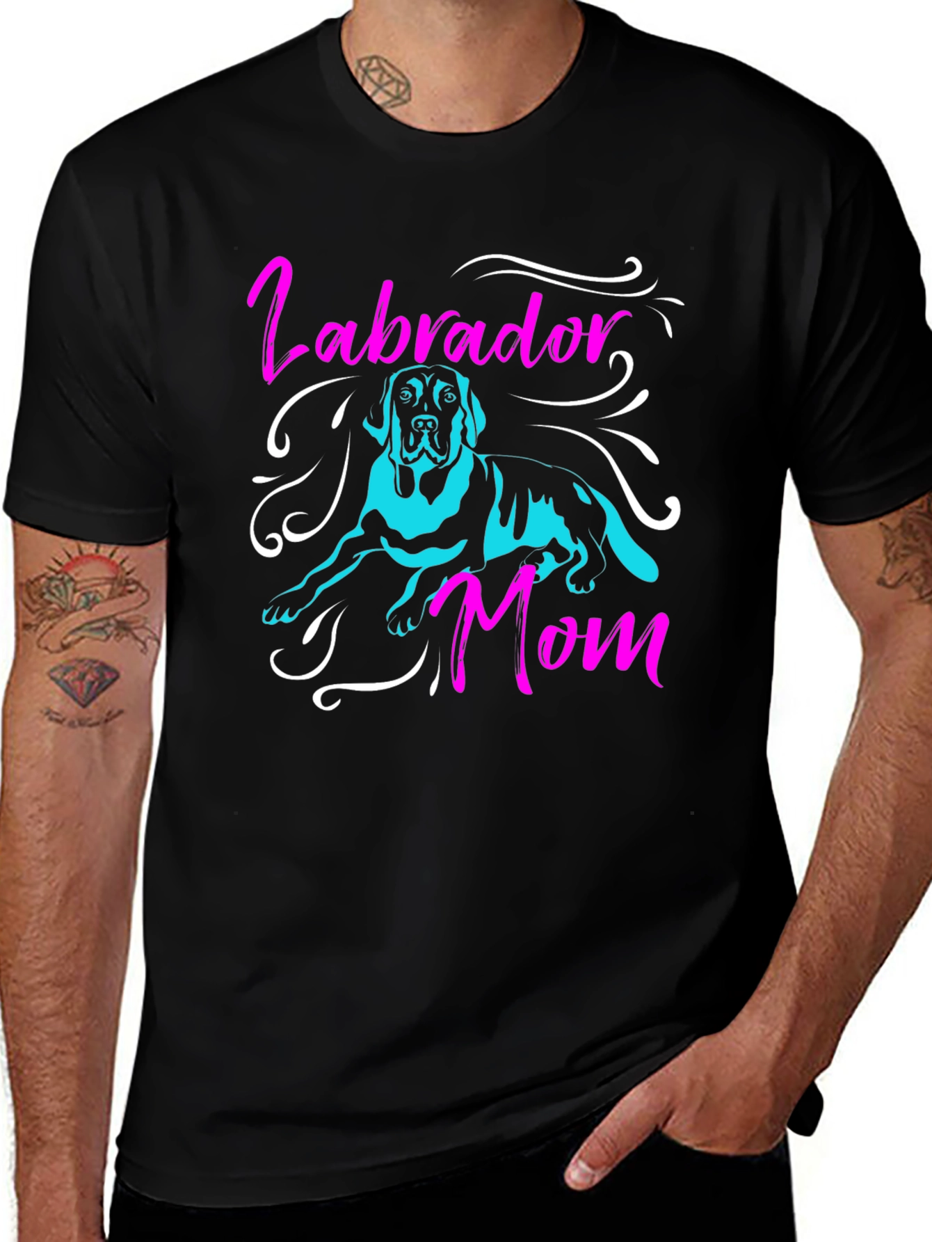 Labrador Mom Black T-Shirt
