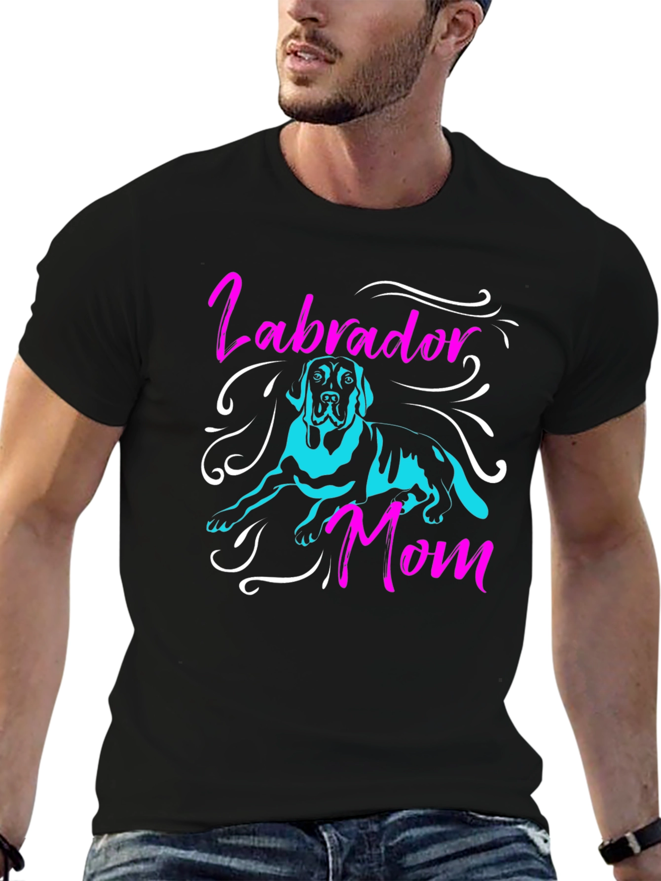 Labrador Mom Black T-Shirt