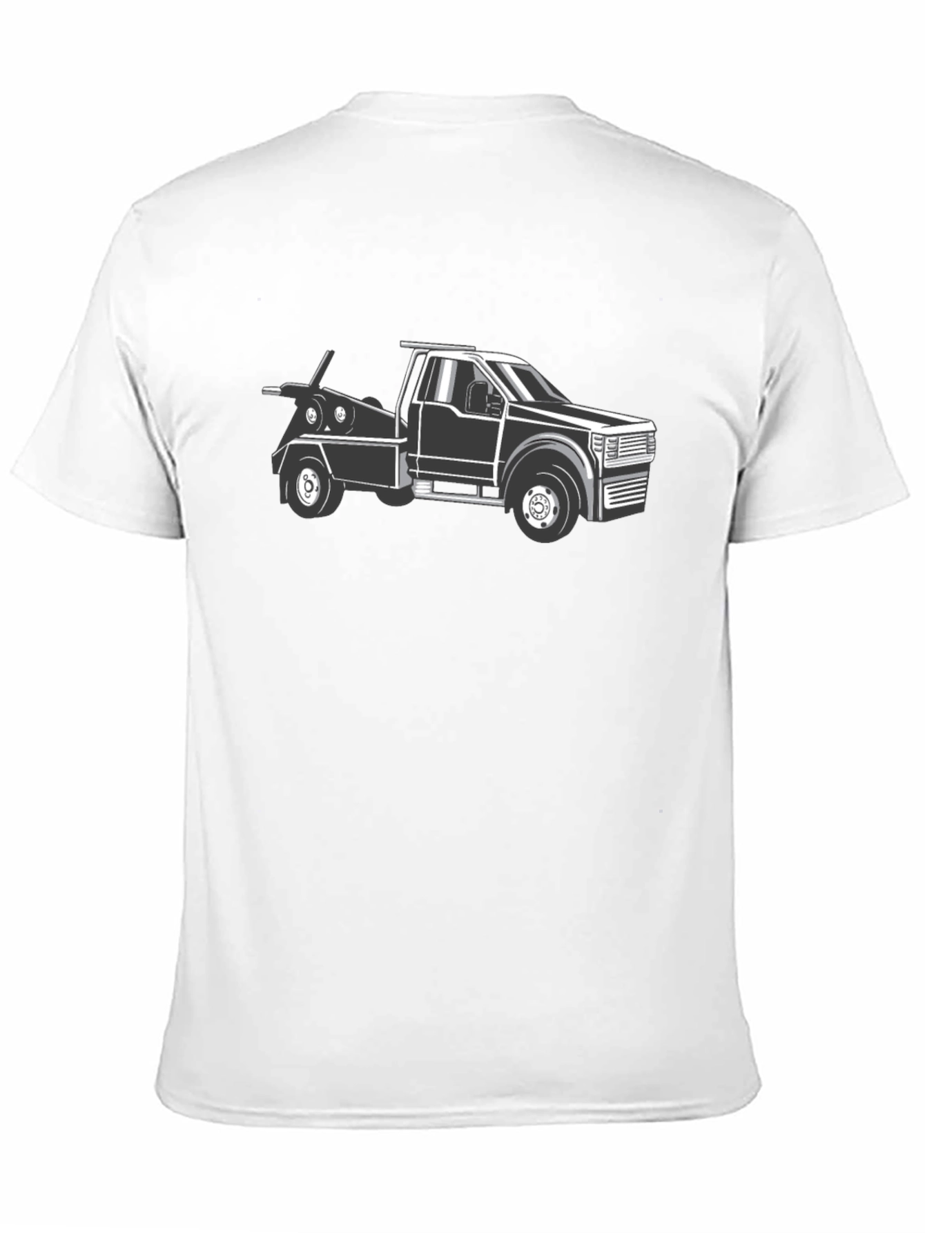Tow Truck Graphic T-Shirt - Black Cotton Tee