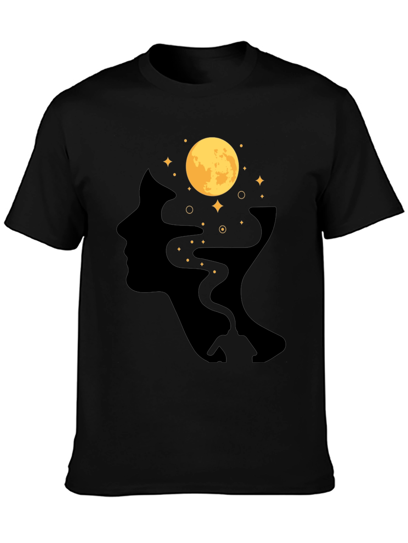 Moonlit Mind T-Shirt - Black Graphic Tee