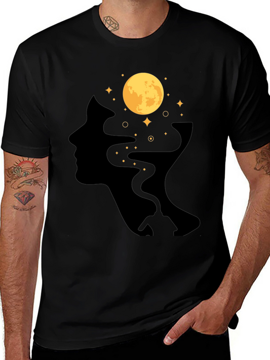 Moonlit Mind T-Shirt - Black Graphic Tee