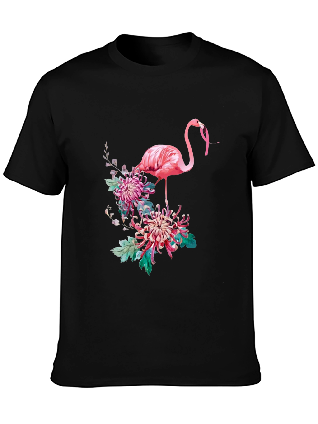 Pink Flamingo Floral Graphic Tee