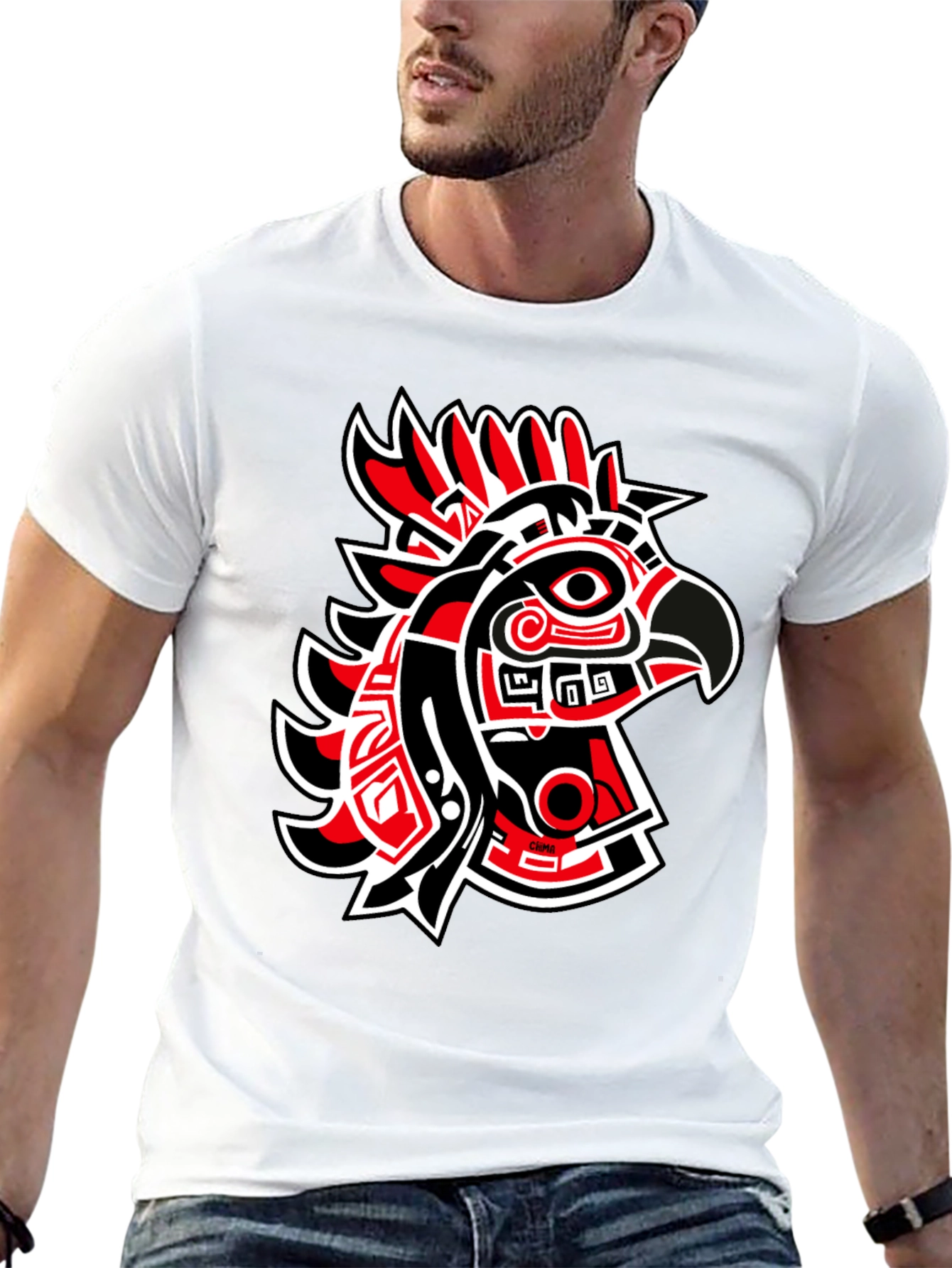 Red & Black Eagle Graphic Tee