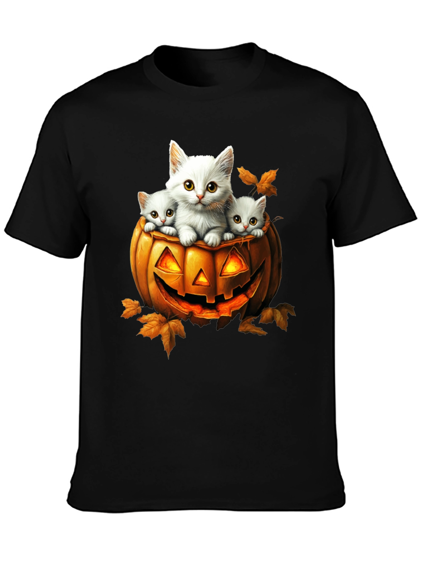 Halloween Cats in Pumpkin T-Shirt