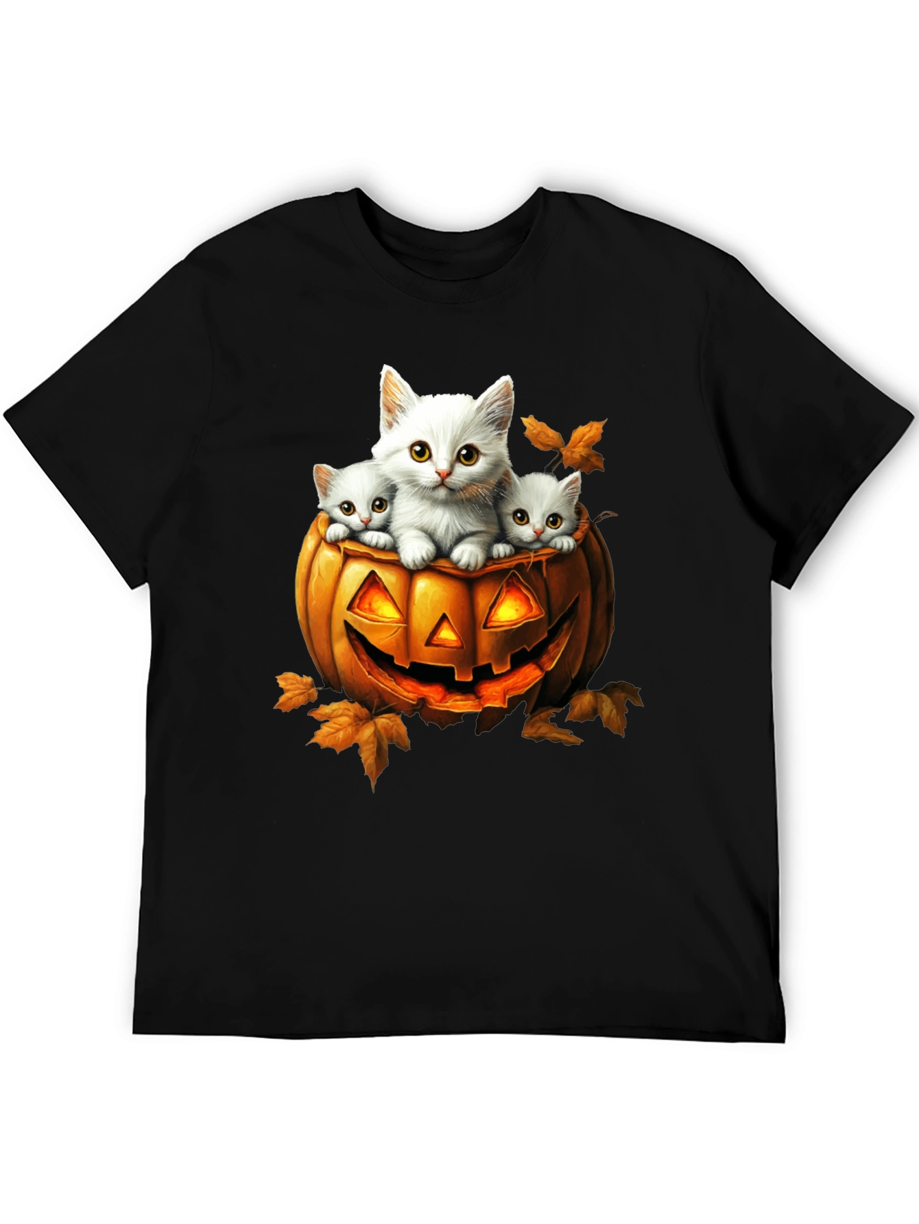 Halloween Cats in Pumpkin T-Shirt
