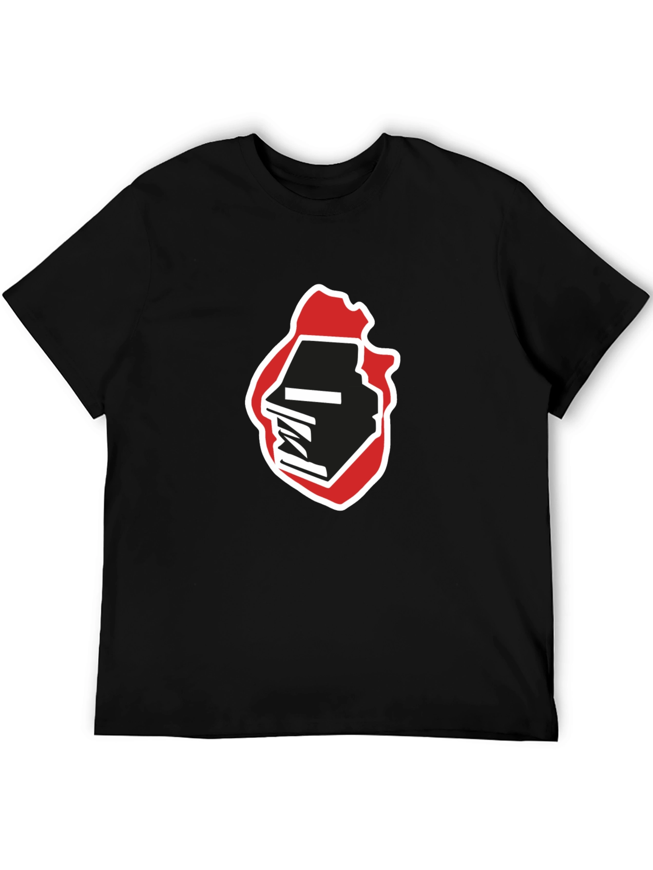 Abstract Graphic Print Black T-Shirt