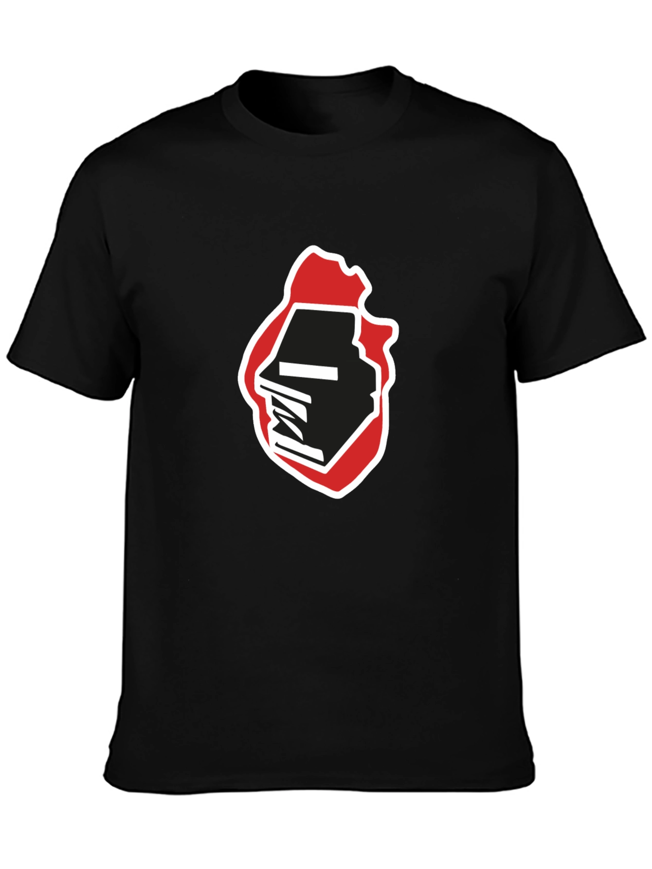 Abstract Graphic Print Black T-Shirt
