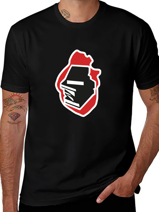 Abstract Graphic Print Black T-Shirt