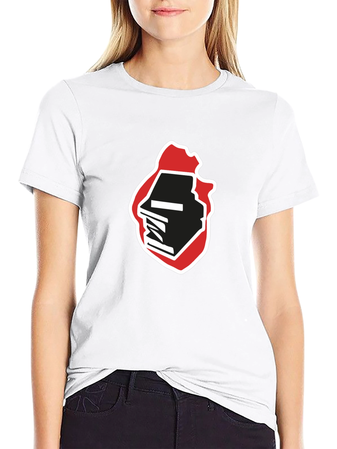 Abstract Graphic Print Black T-Shirt