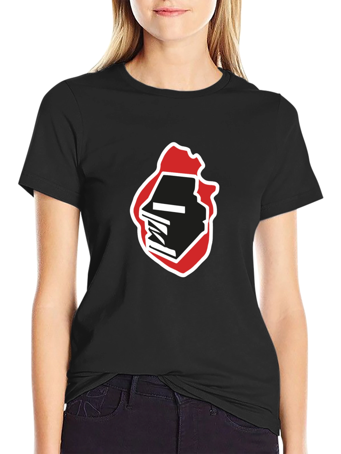 Abstract Graphic Print Black T-Shirt