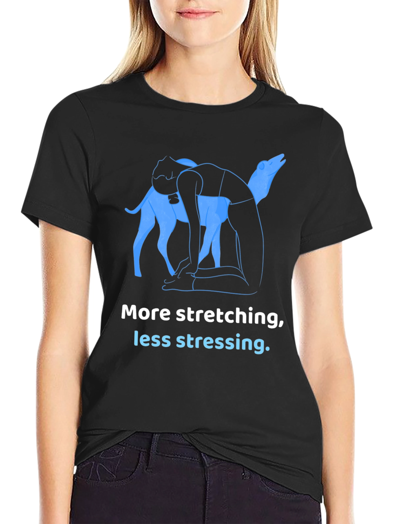 Stretch & Relax T-Shirt - Yoga Dog Design