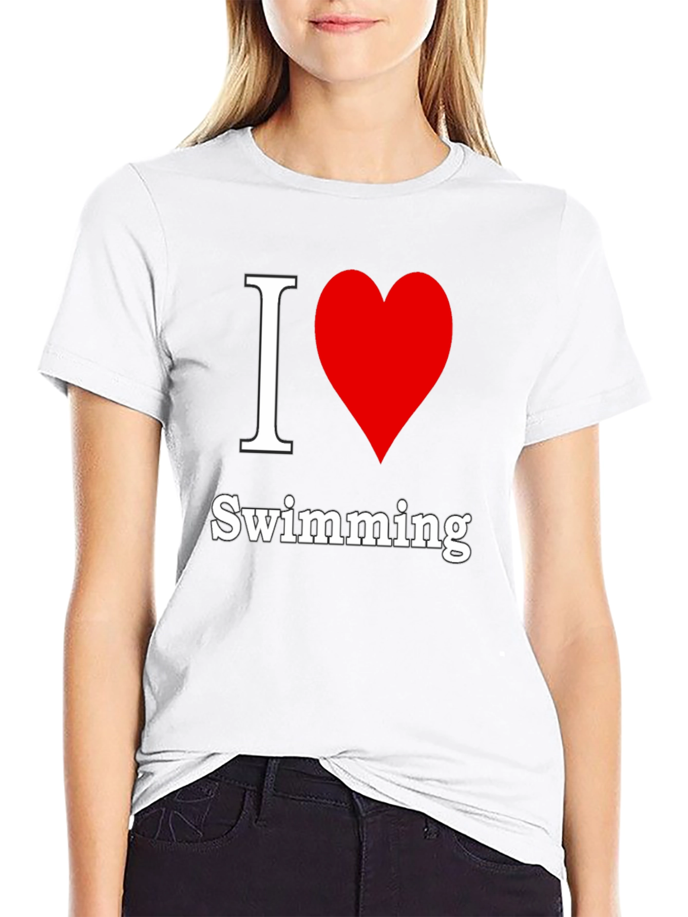 I Heart Swimming Black T-Shirt