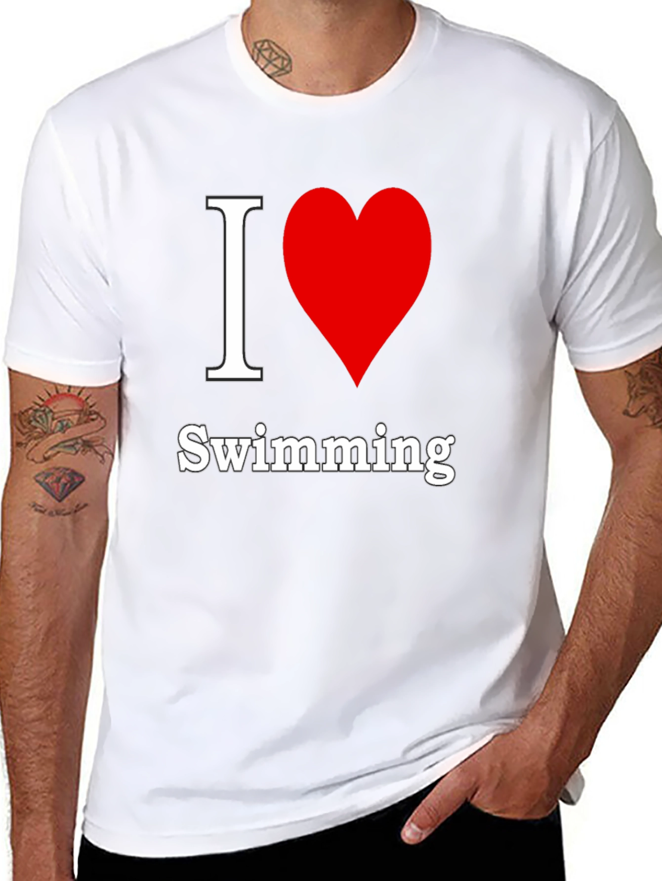 I Heart Swimming Black T-Shirt