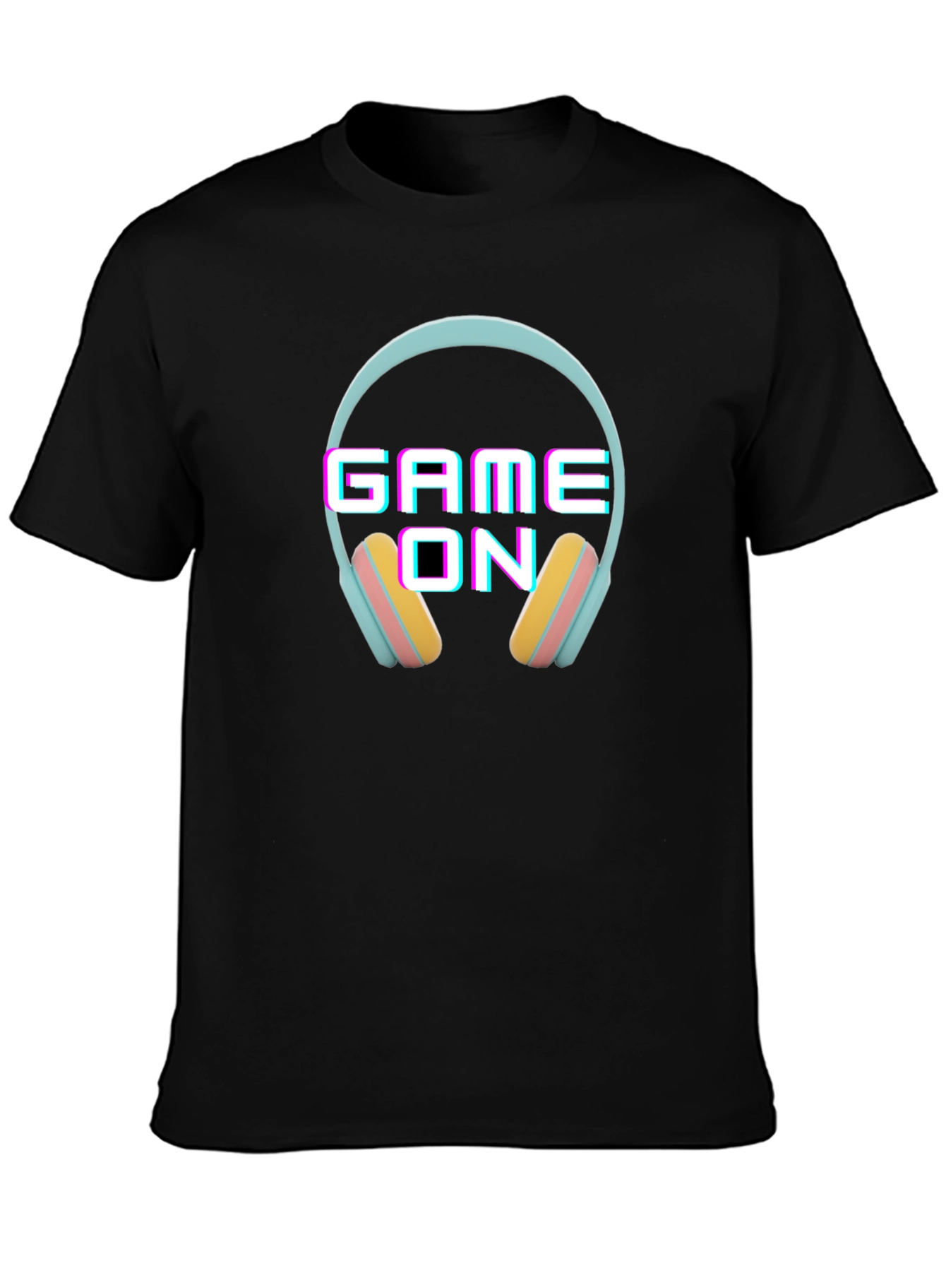 Game On Headphone Graphic Black T-Shirt