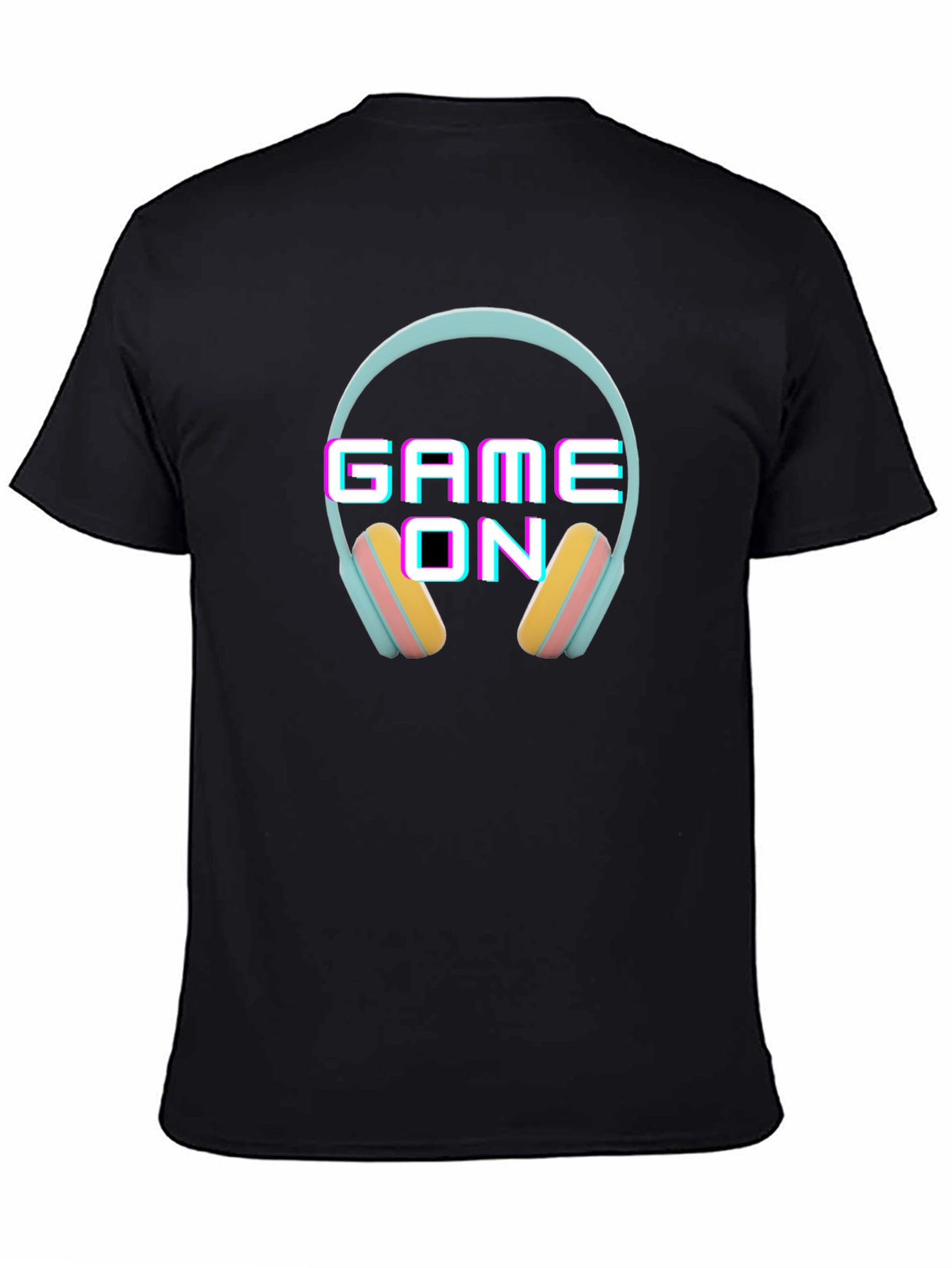 Game On Headphone Graphic Black T-Shirt