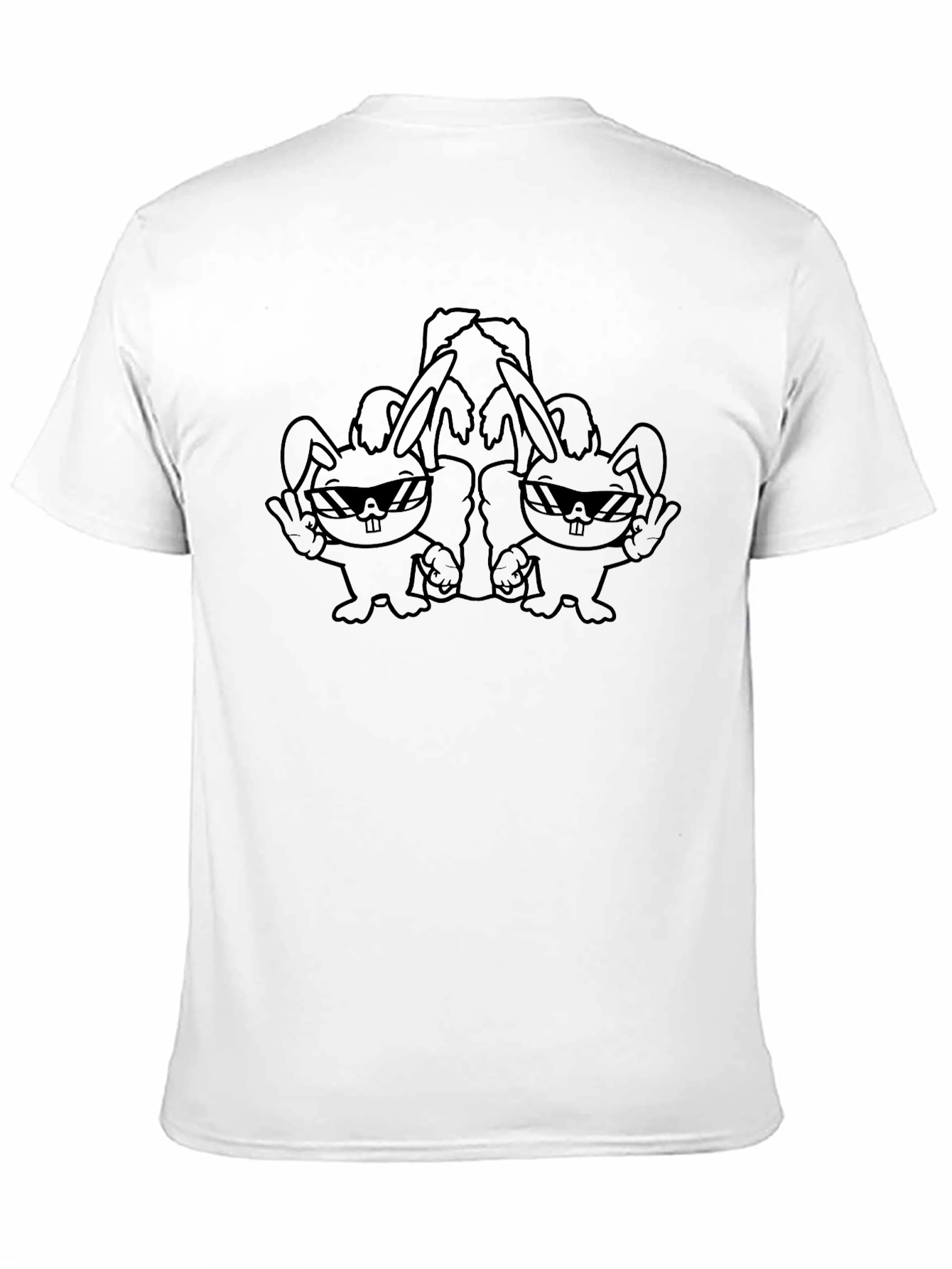 Cool Bunny Graphic T-Shirt - Black
