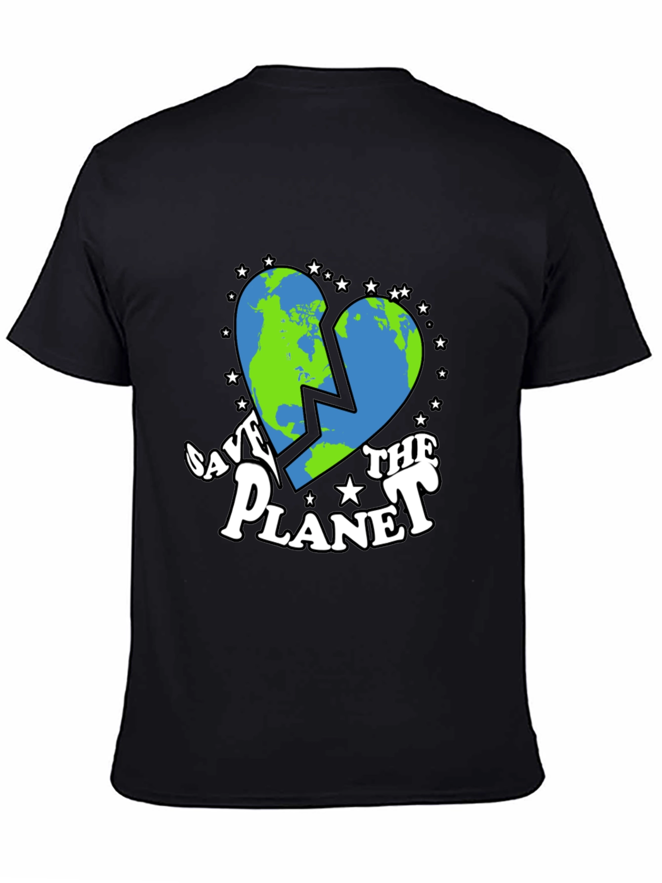 Save the Planet Earth Heart Graphic T-Shirt