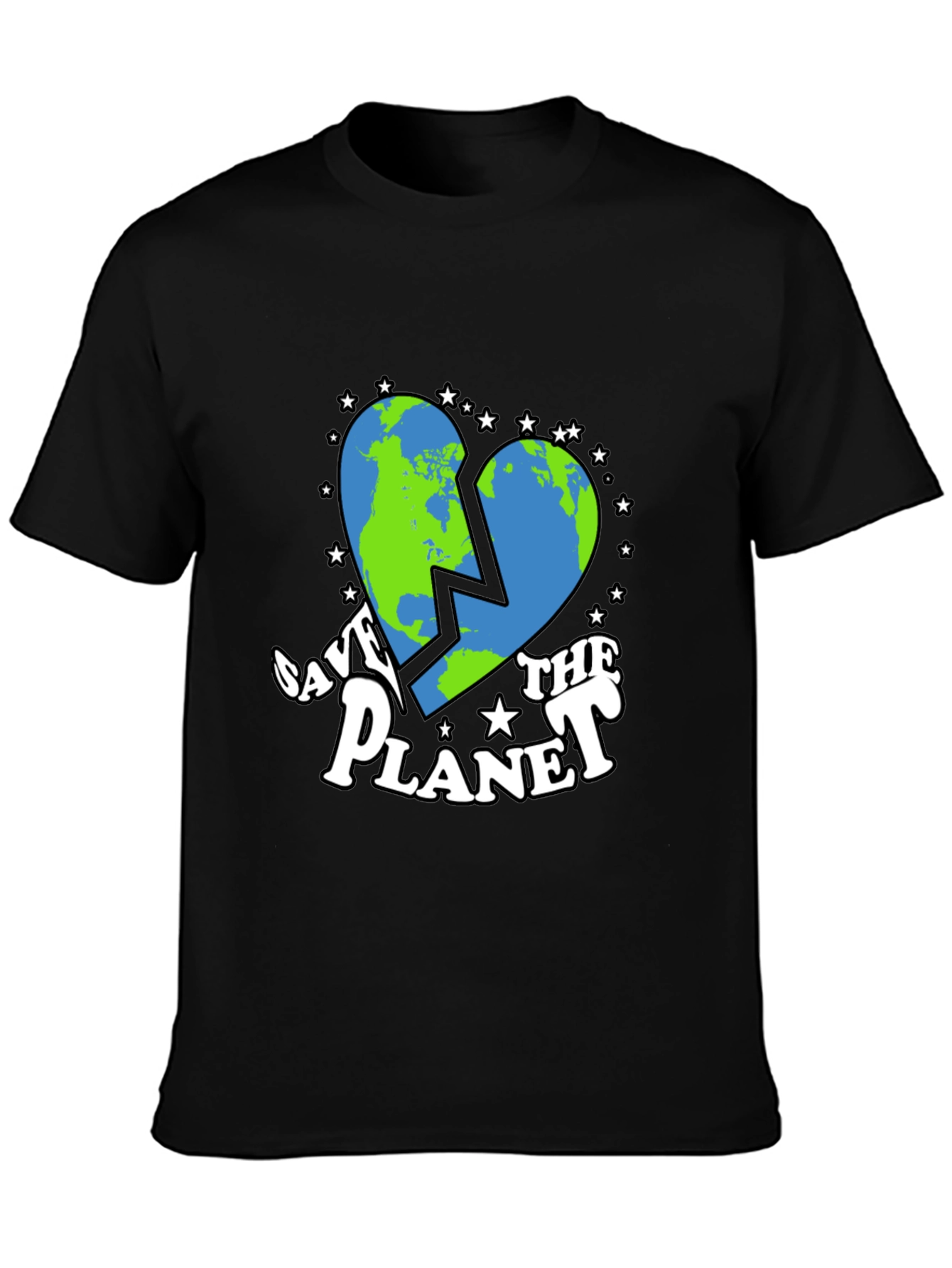Save the Planet Earth Heart Graphic T-Shirt