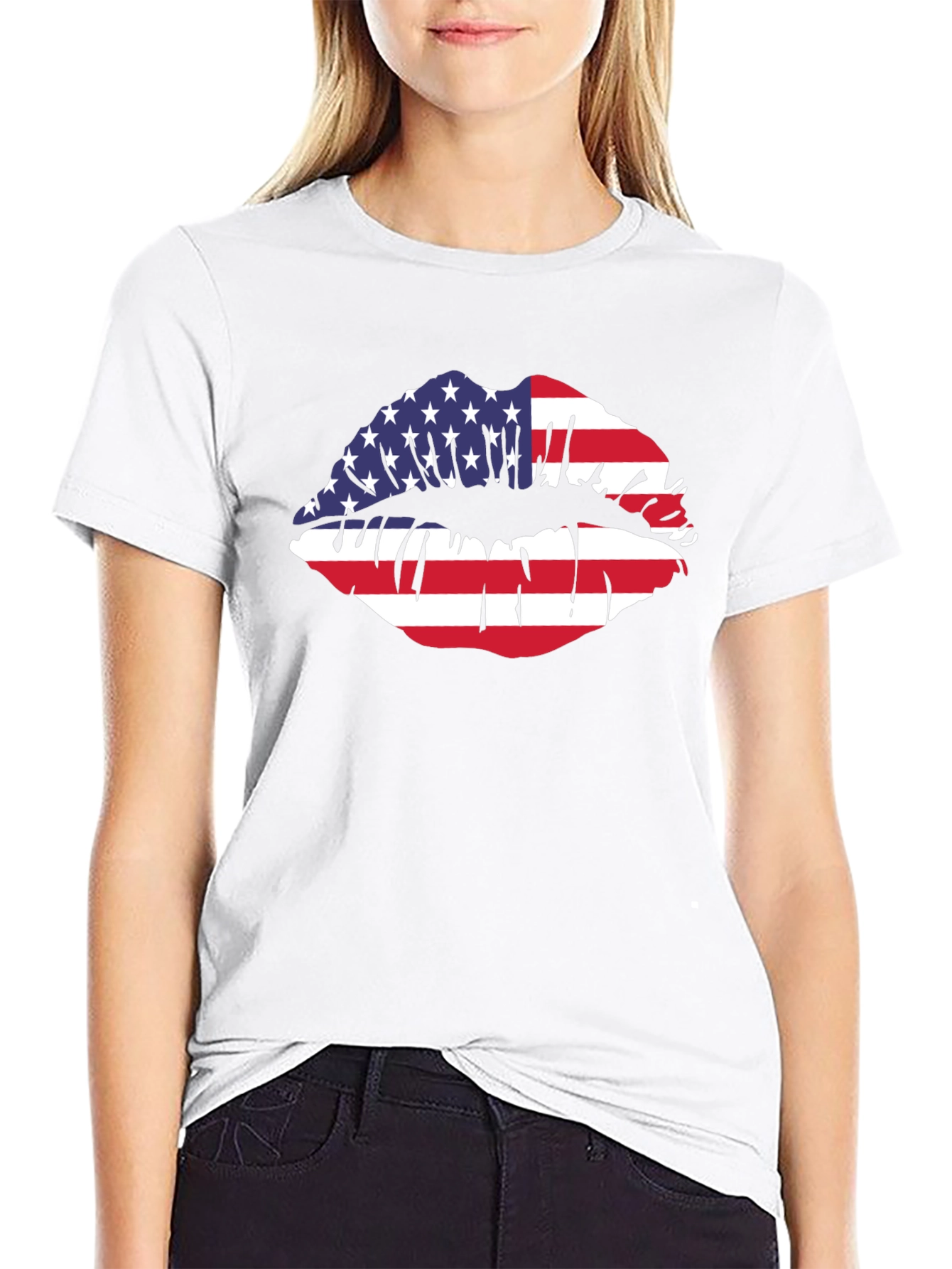American Flag Lips Graphic Tee