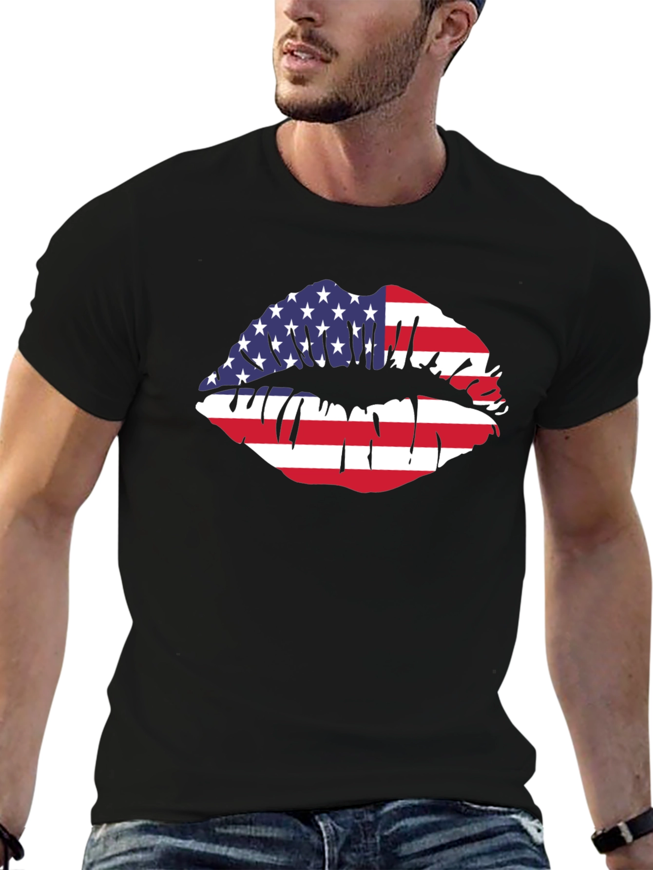 American Flag Lips Graphic Tee