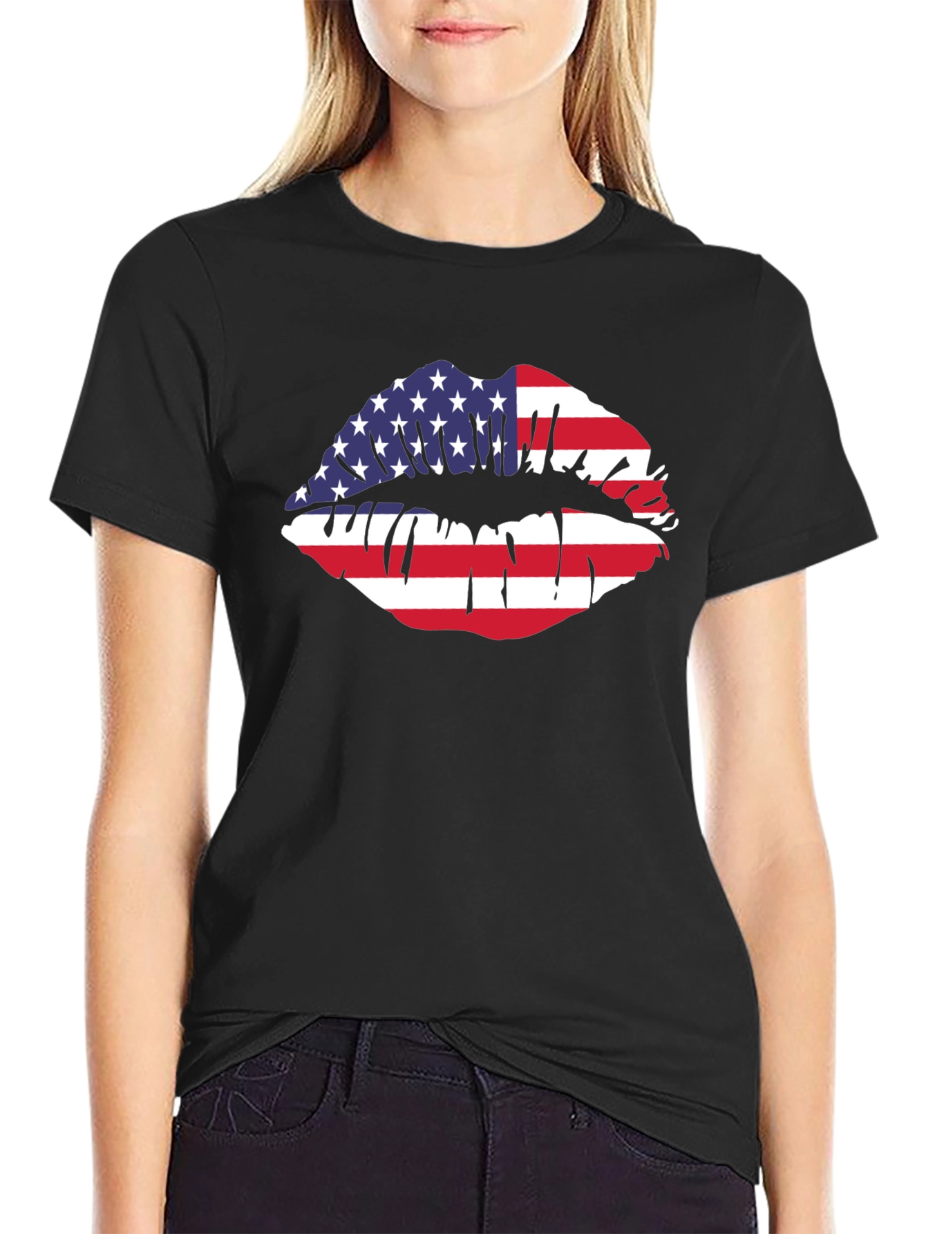 American Flag Lips Graphic Tee