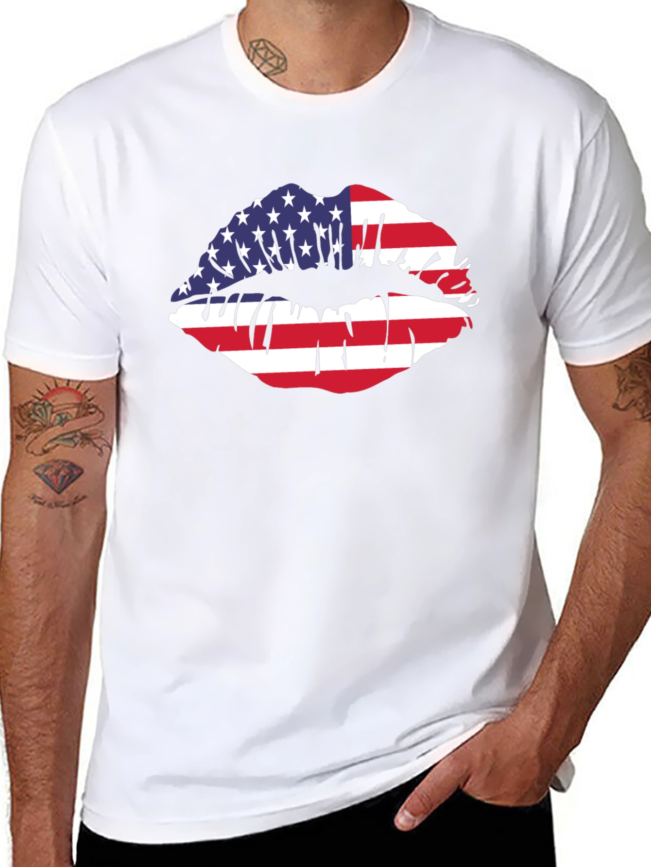 American Flag Lips Graphic Tee