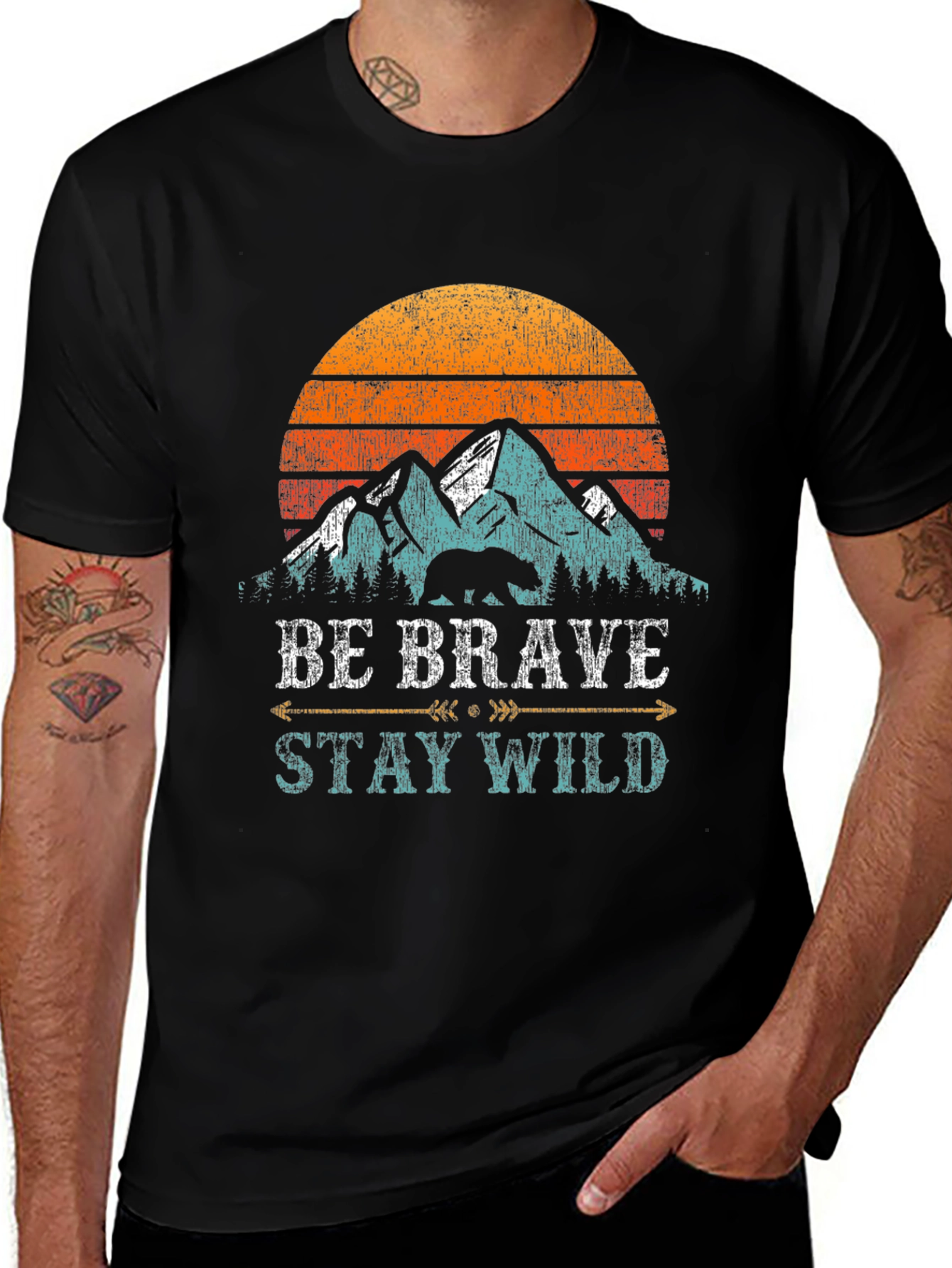 Be Brave Stay Wild Graphic T-Shirt - Adventure Tee