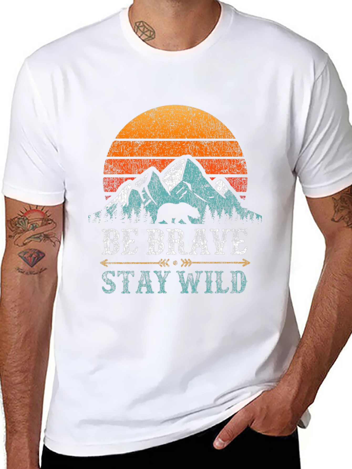 Be Brave Stay Wild Graphic T-Shirt - Adventure Tee