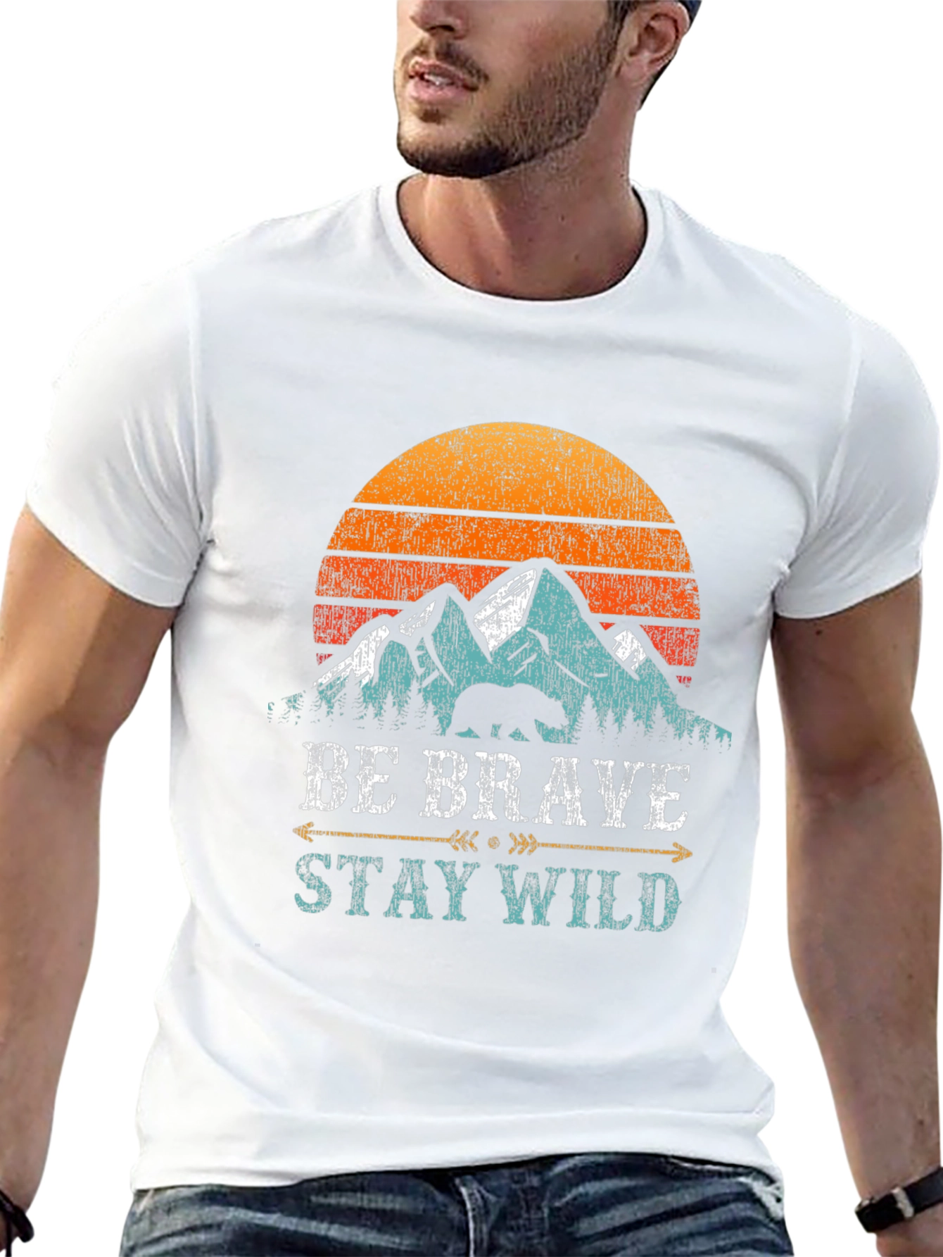 Be Brave Stay Wild Graphic T-Shirt - Adventure Tee