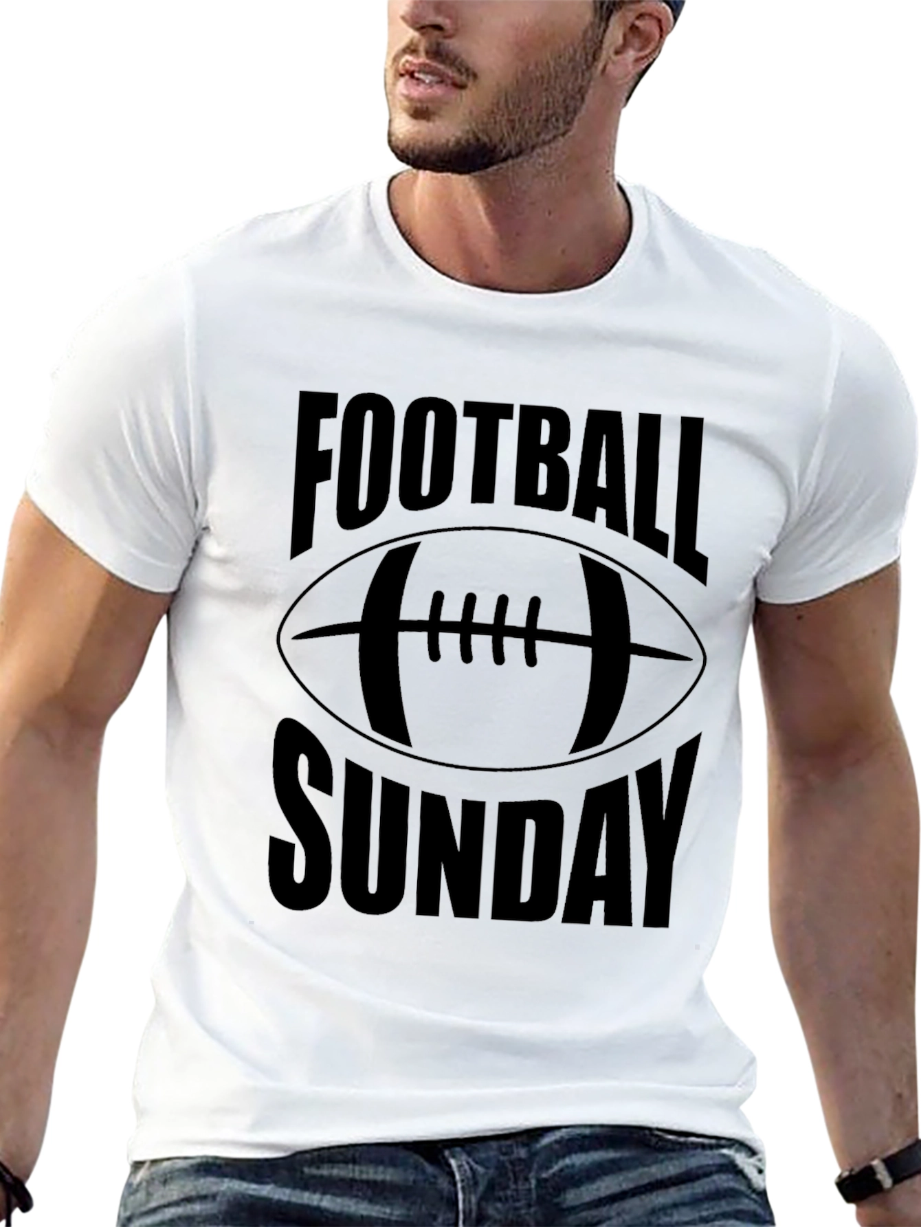 Football Sunday Graphic T-Shirt - Black