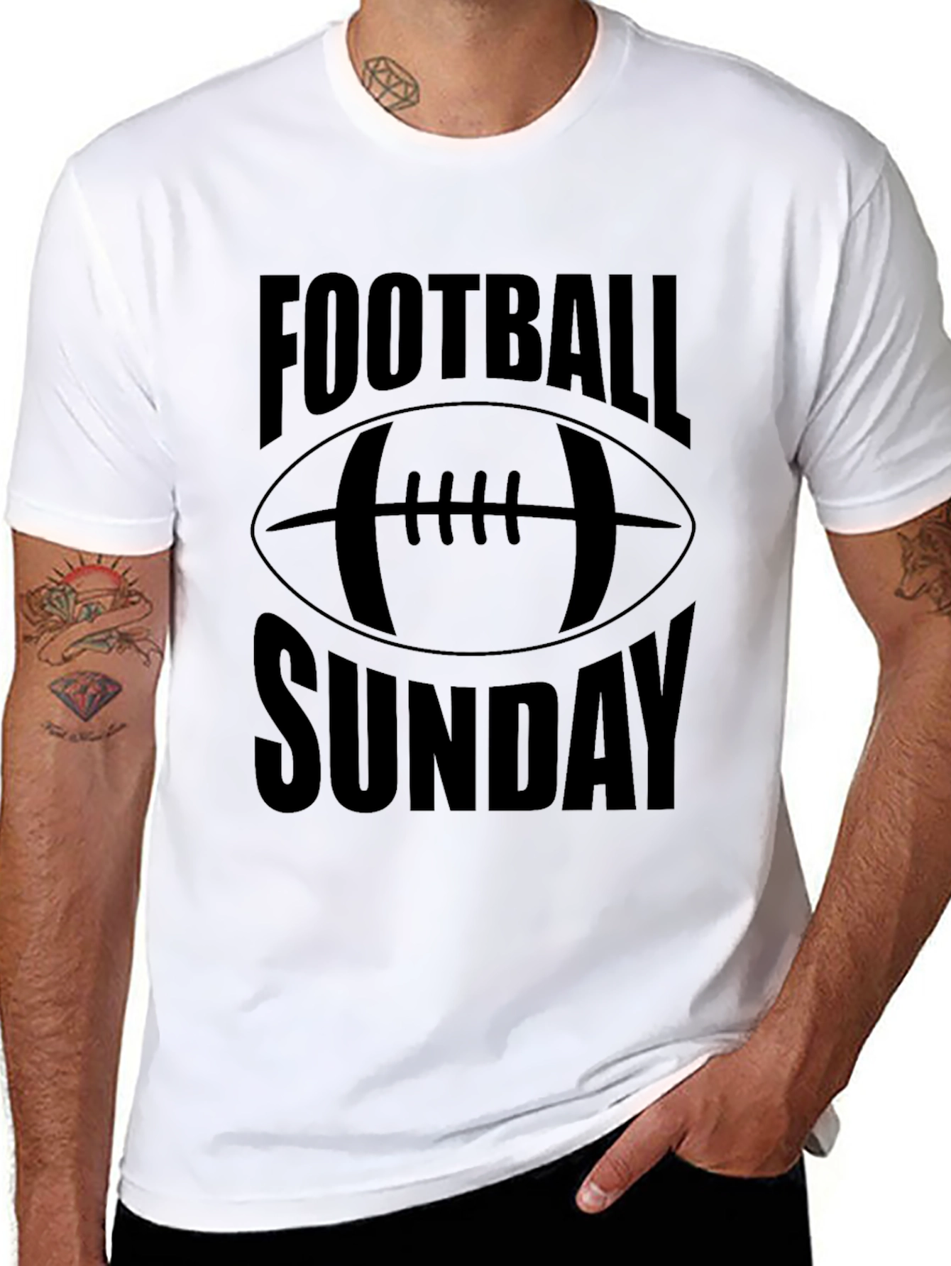 Football Sunday Graphic T-Shirt - Black
