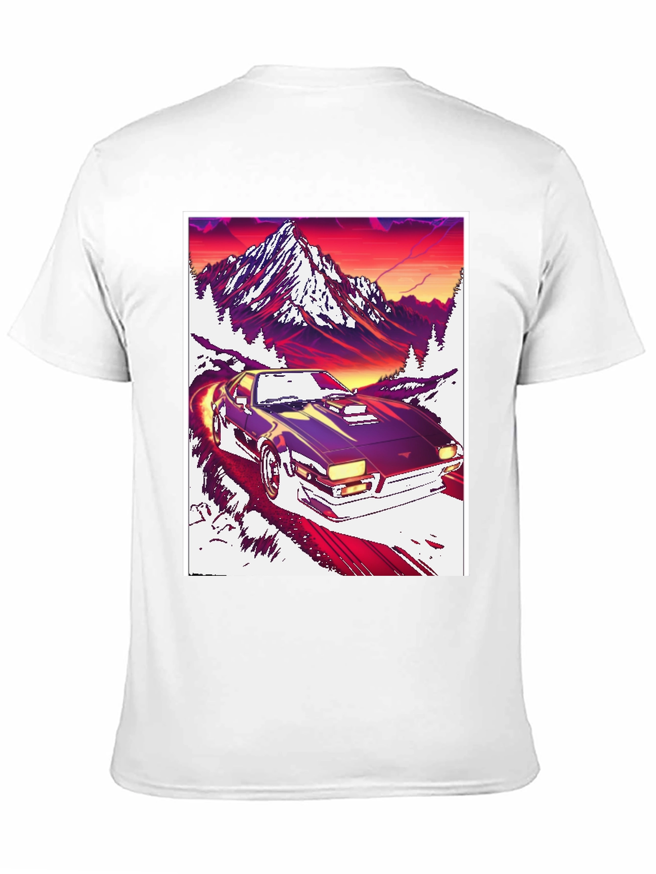 Retro Car Mountain Sunset T-Shirt