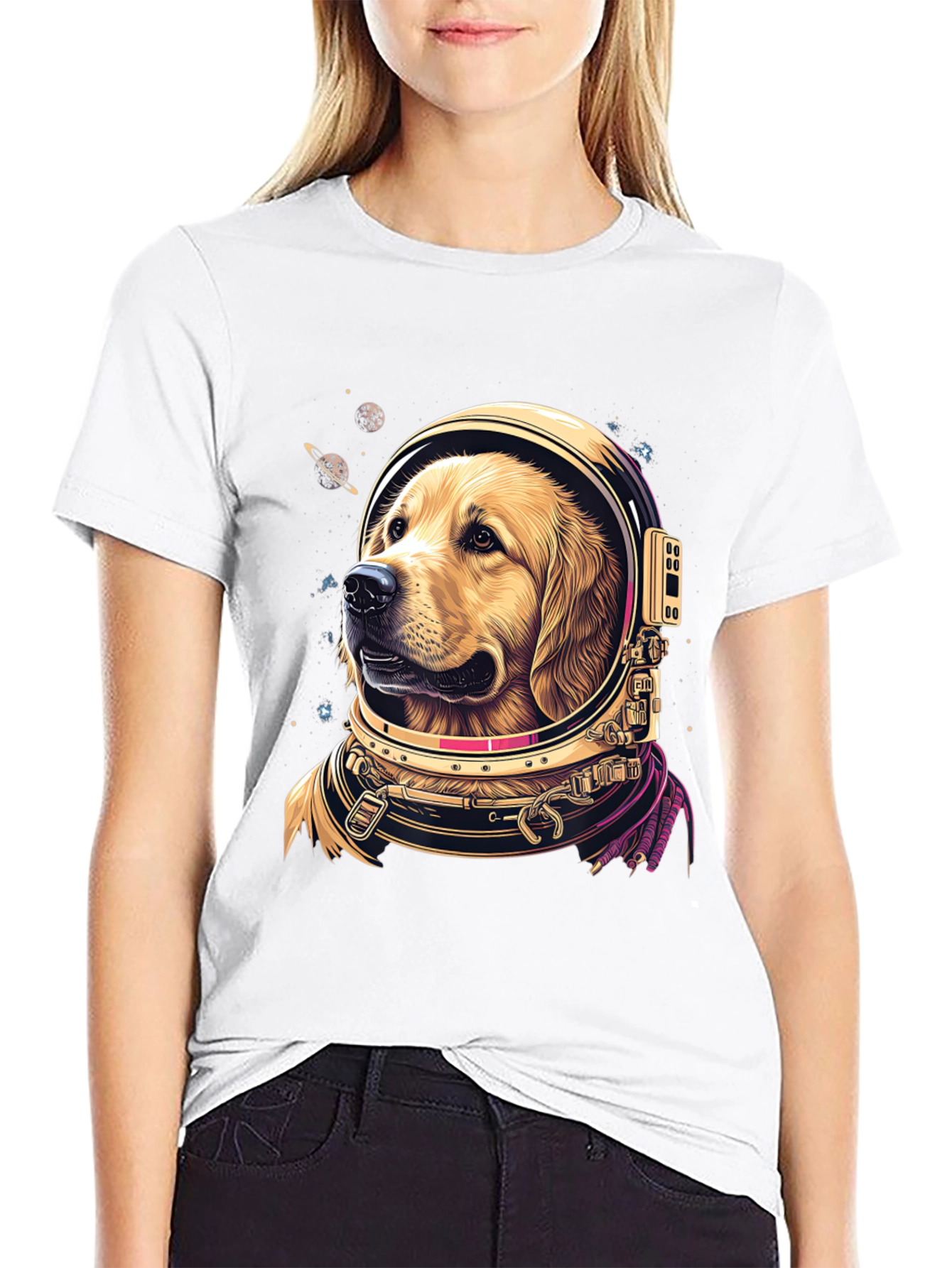 Astronaut Dog Graphic Tee - Space Pup T-Shirt