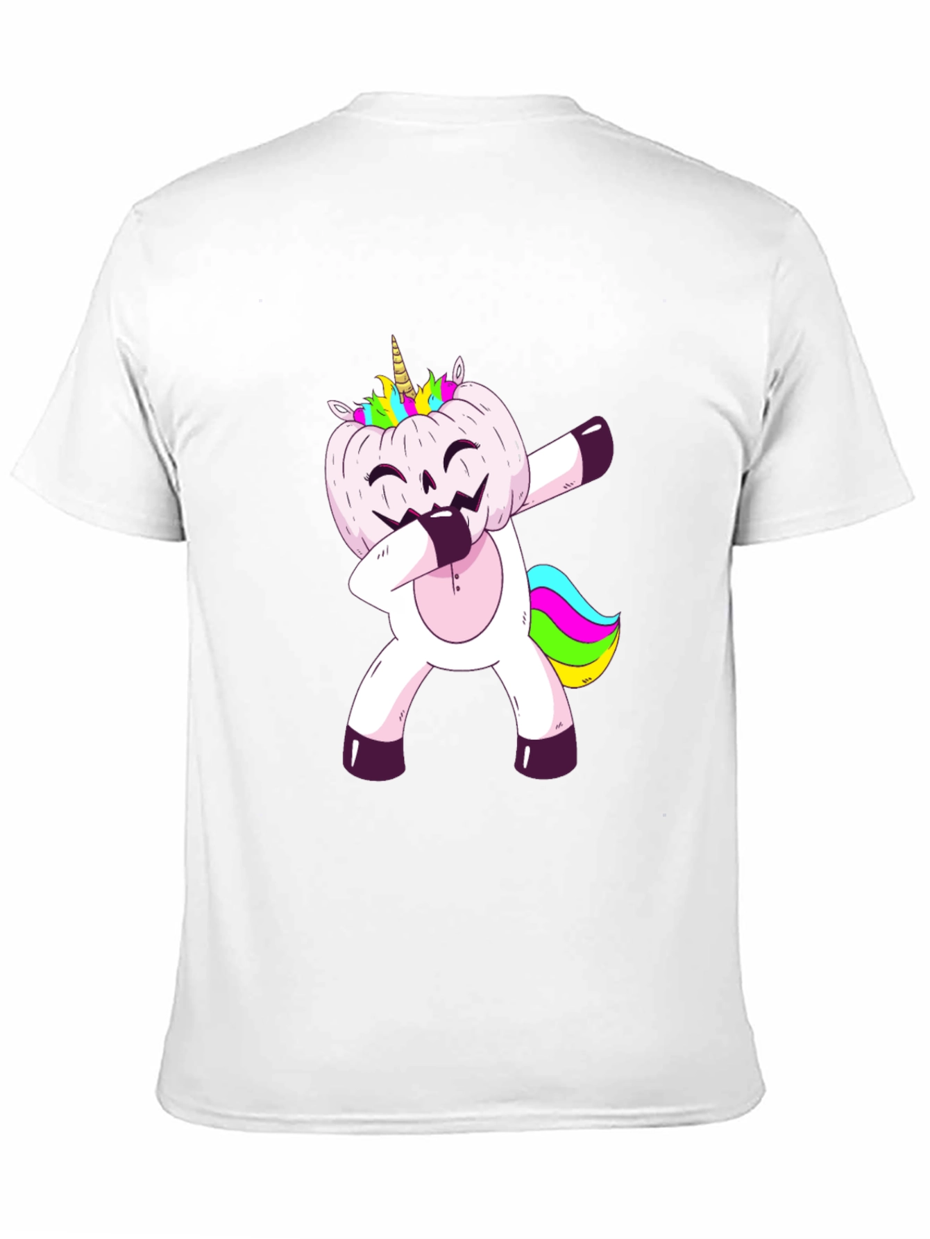 Unicorn Pumpkin Dabbing Mens Graphic T-Shirt