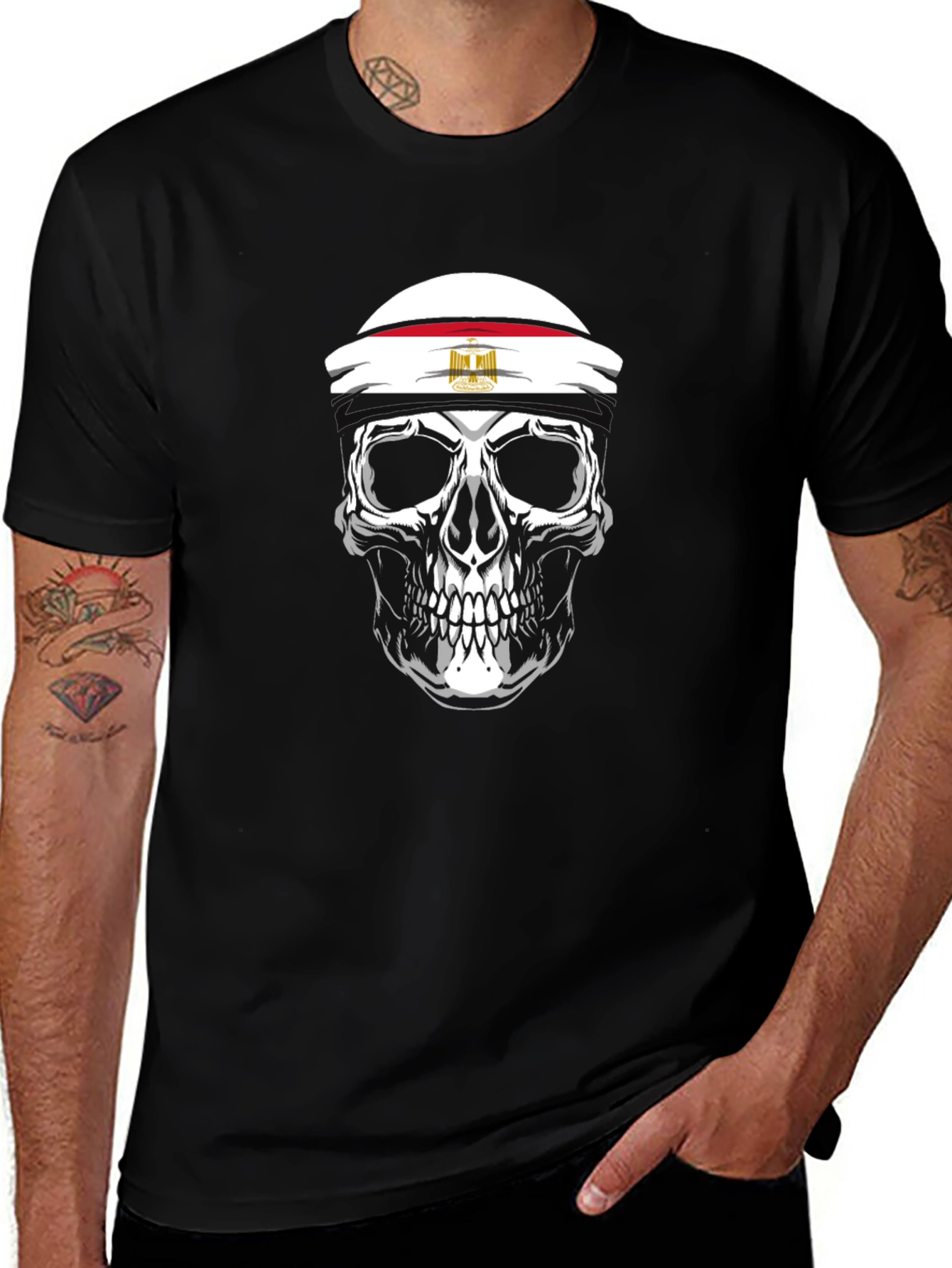 Skull with Egyptian Flag T-Shirt