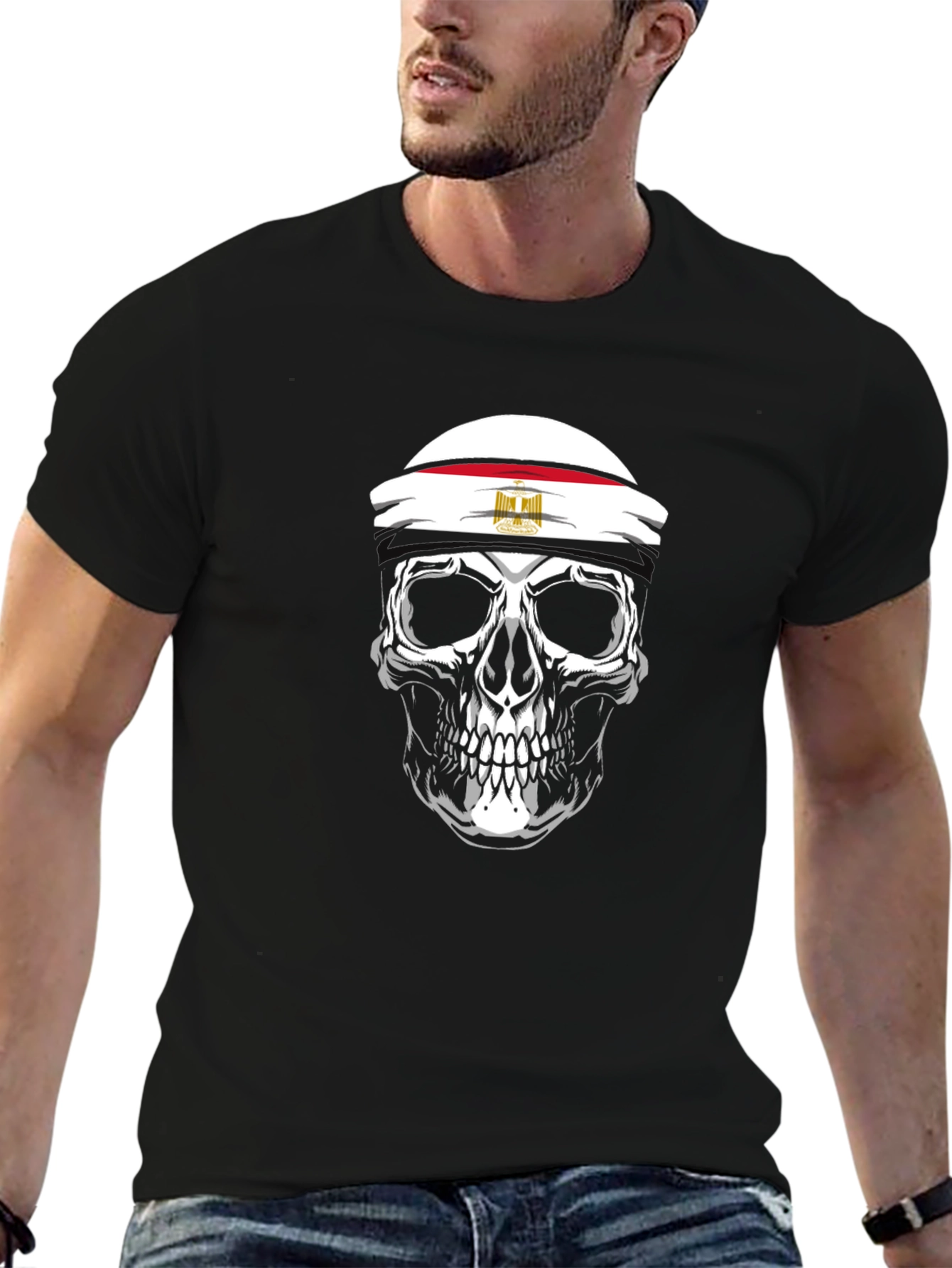 Skull with Egyptian Flag T-Shirt