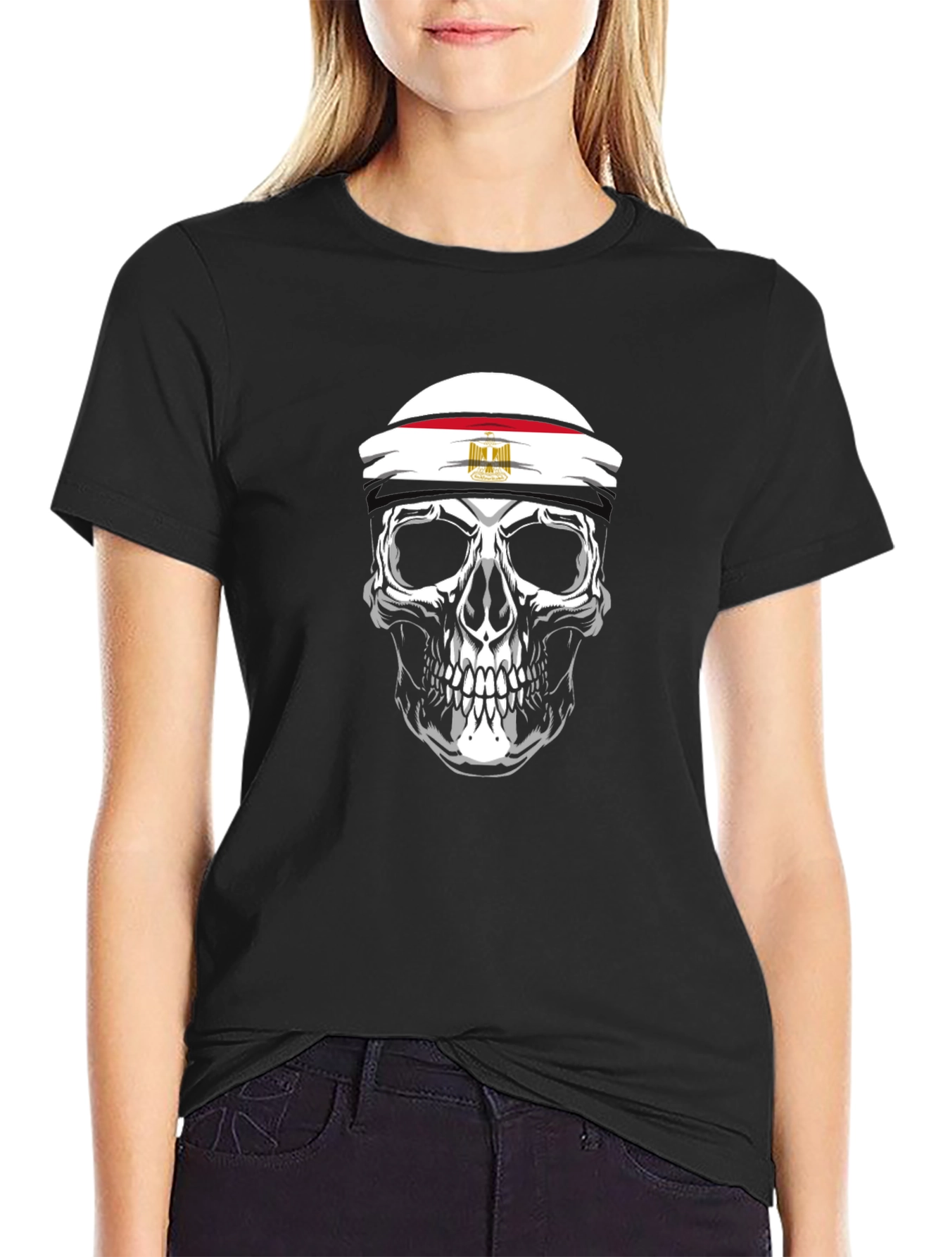 Skull with Egyptian Flag T-Shirt
