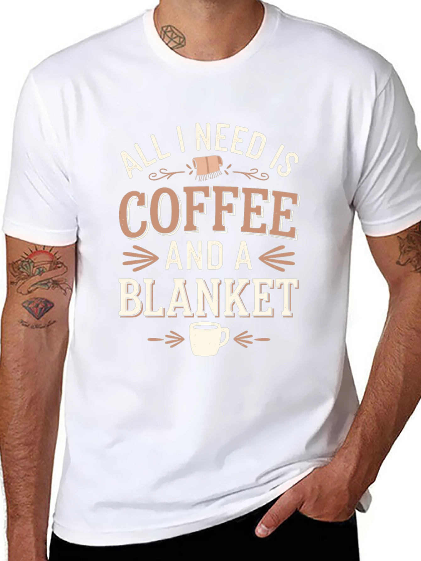 Coffee & Blanket Graphic Tee - Cozy Comfort