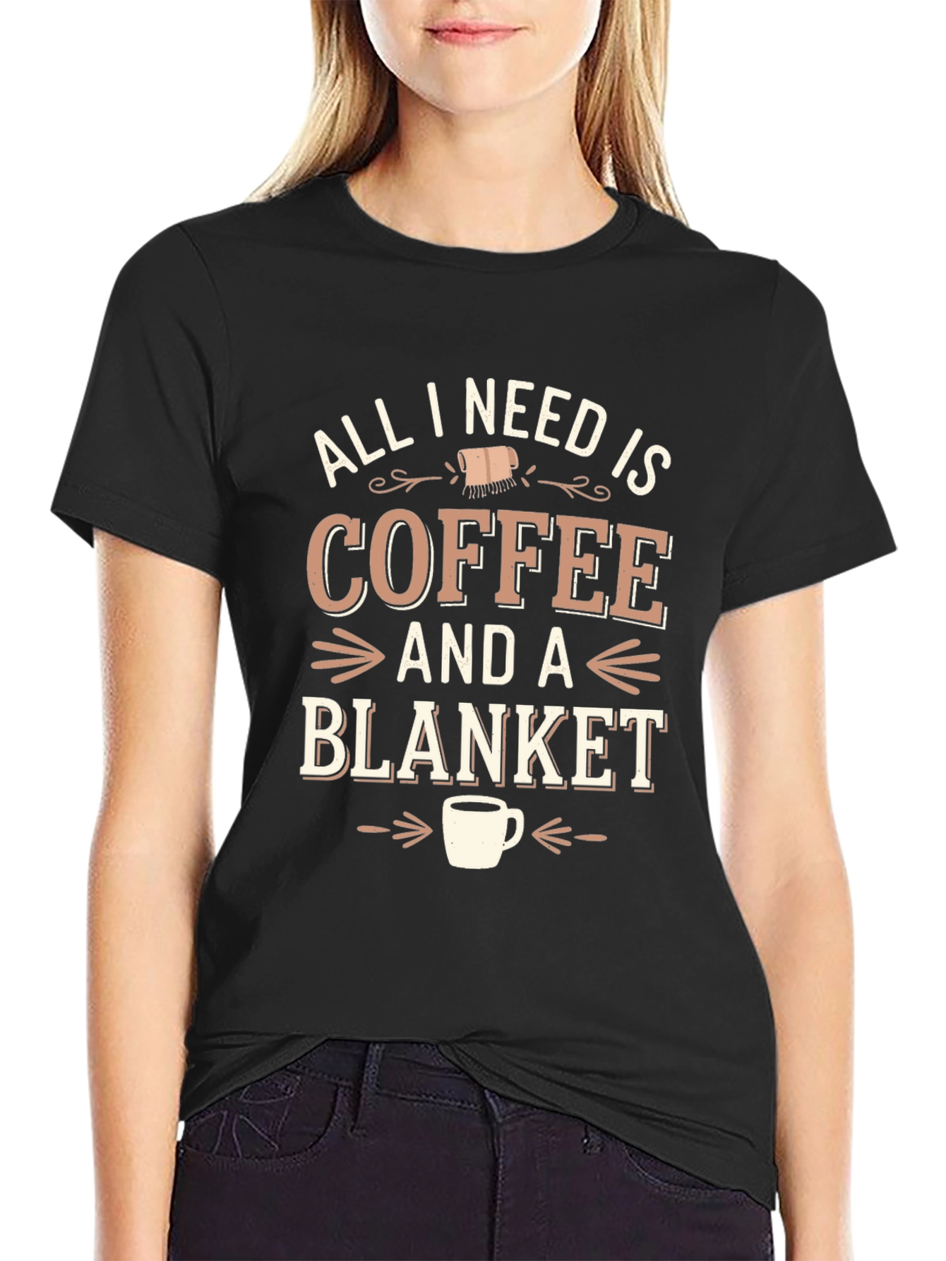 Coffee & Blanket Graphic Tee - Cozy Comfort