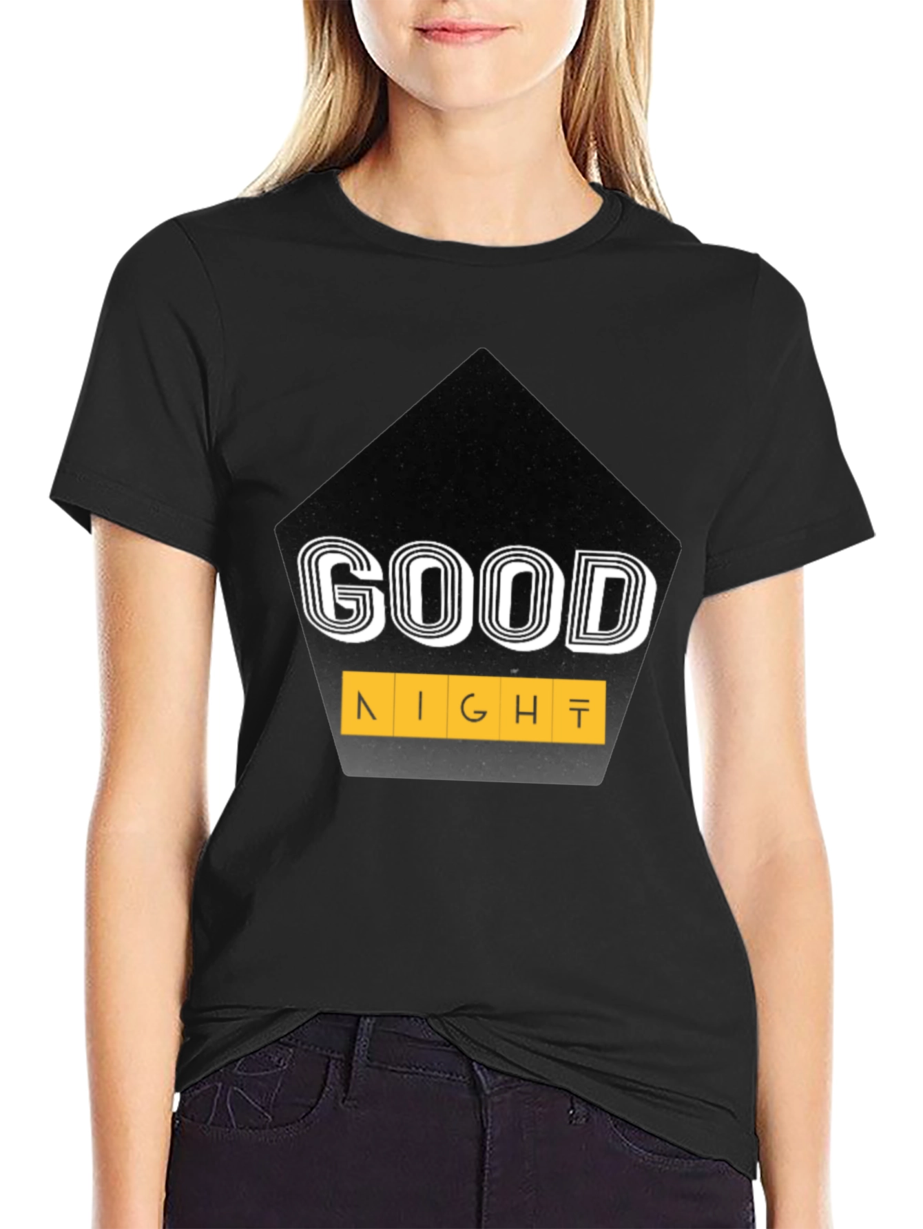 Good Night Graphic Tee - Stylish Mens Black T-Shirt