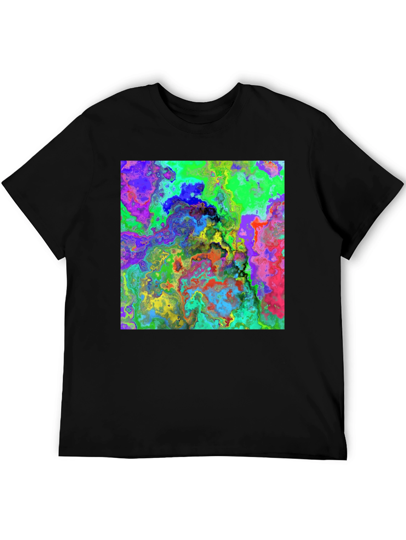 Psychedelic Abstract Art T-Shirt - Black